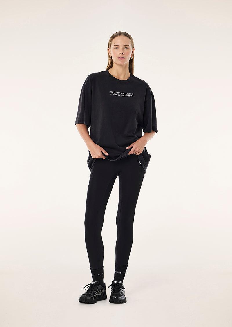 ELYSIAN 2.0 OVERSIZED TEE IN WASHED BLACK by P.E NATION
