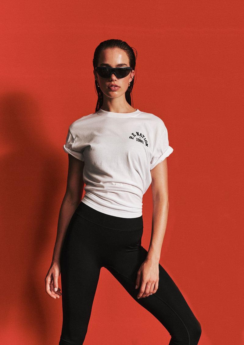 ESTABLISHED RELAXED SHORT SLEEVE TEE IN OPTIC WHITE by P.E NATION