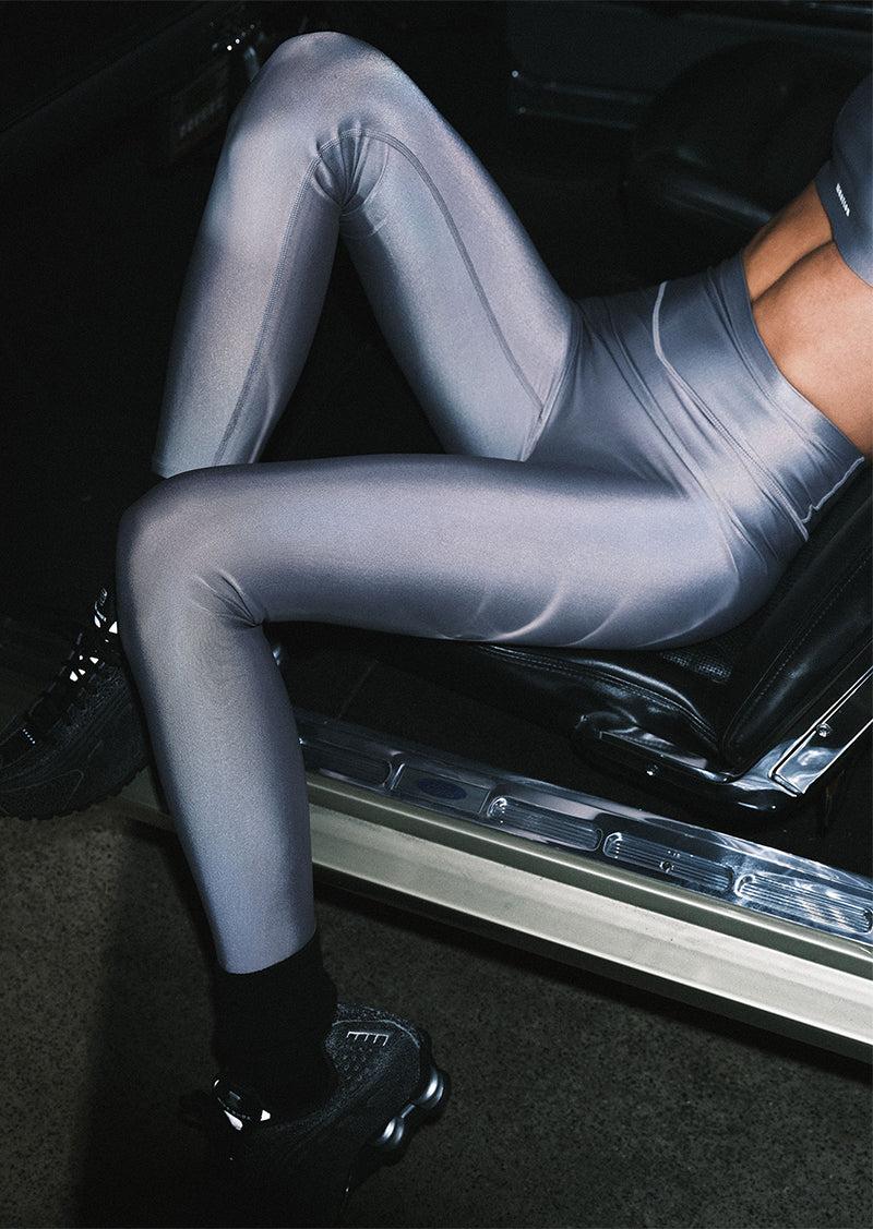 FAIRMONT FULL LENGTH LEGGING IN SILVER SHINE by P.E NATION