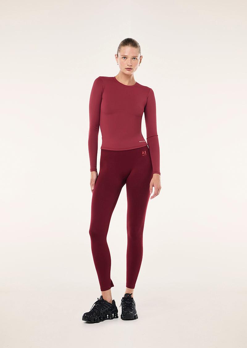 FOUNDATION LONG SLEEVE TOP IN CABERNET by P.E NATION