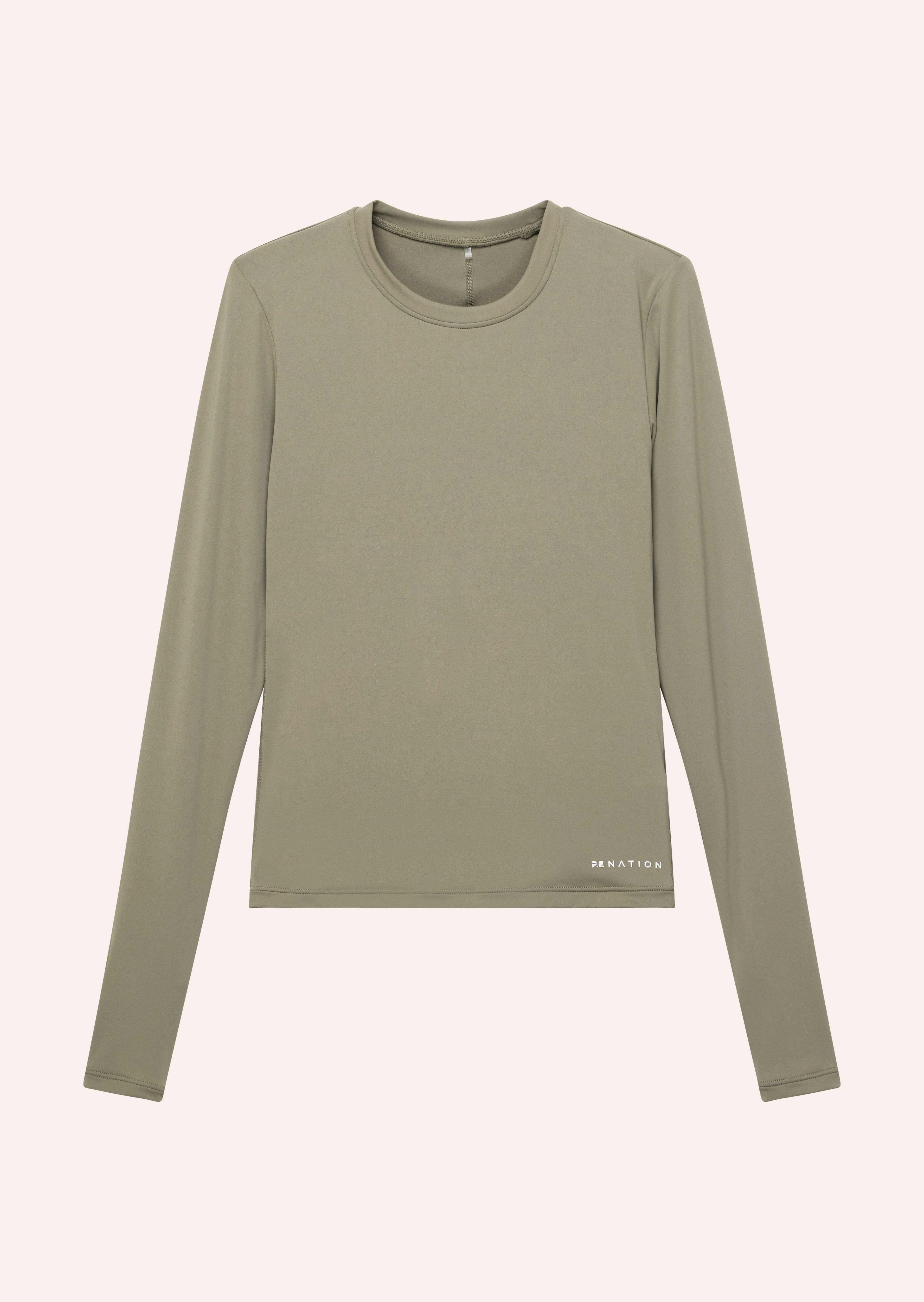 FOUNDATION LONG SLEEVE TOP IN SILVER SAGE by P.E NATION