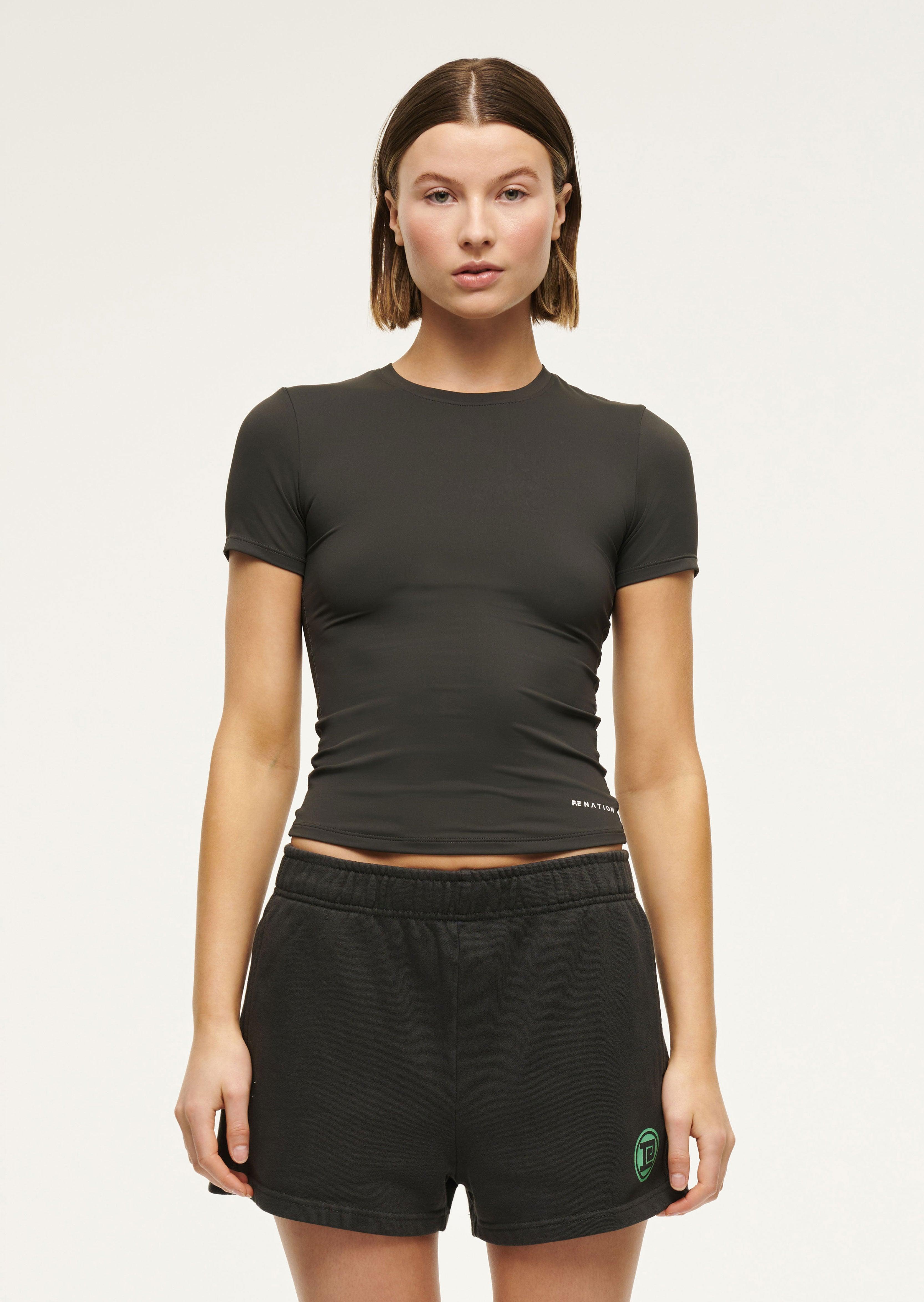 FOUNDATION SHORT SLEEVE TEE IN ASPHALT by P.E NATION