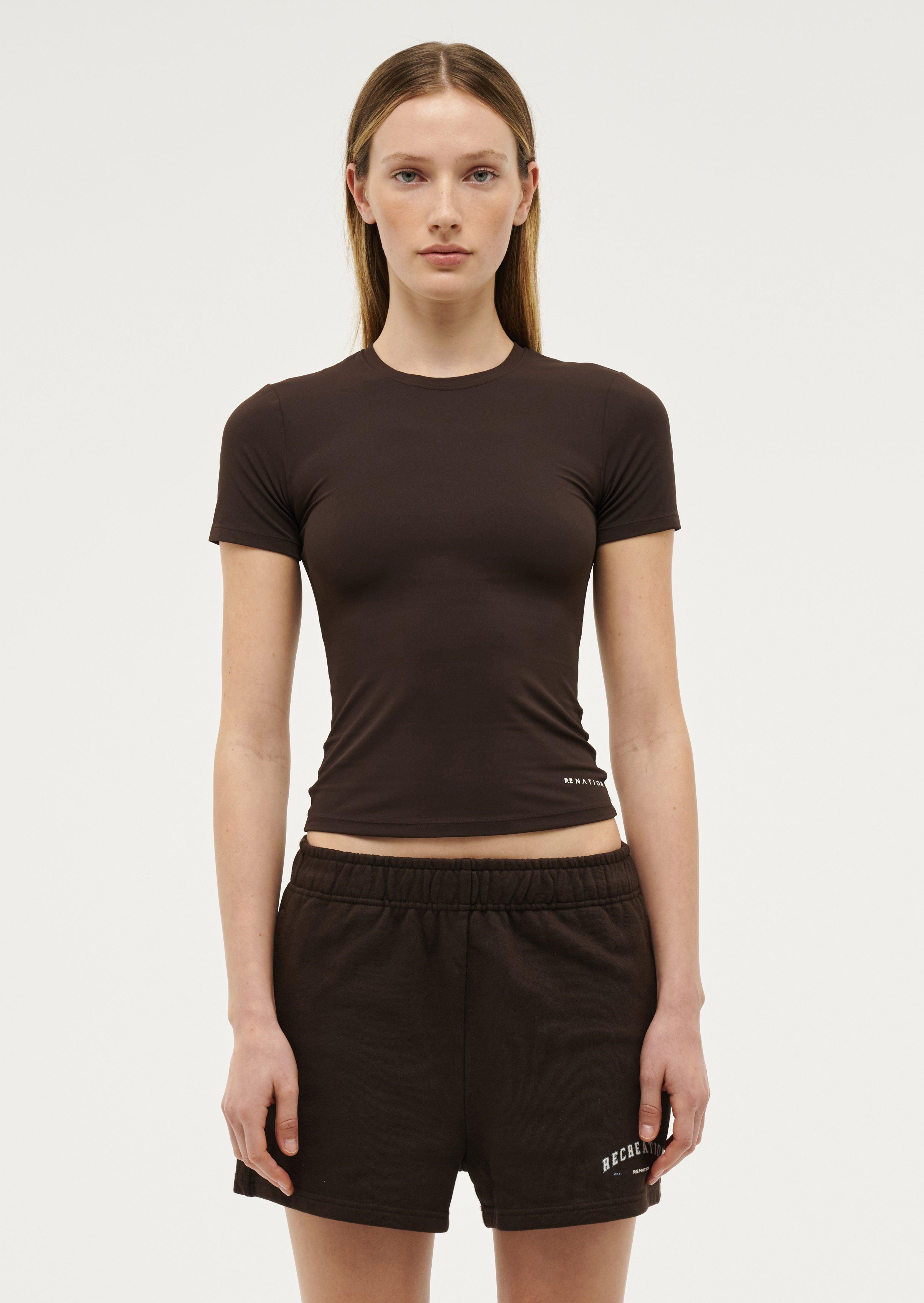 FOUNDATION SHORT SLEEVE TEE IN COFFEE by P.E NATION