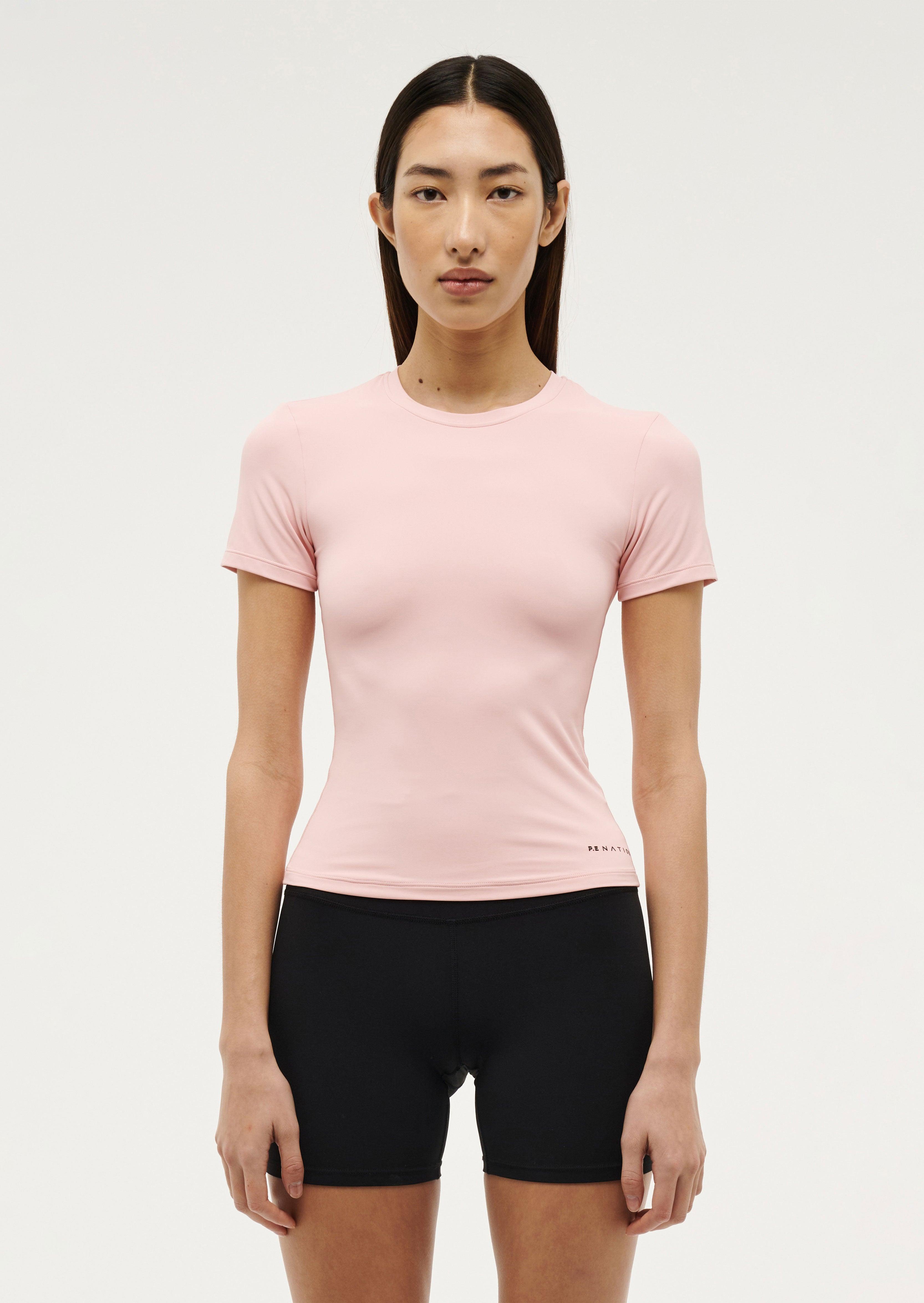 FOUNDATION SHORT SLEEVE TEE IN CRYSTAL ROSE by P.E NATION