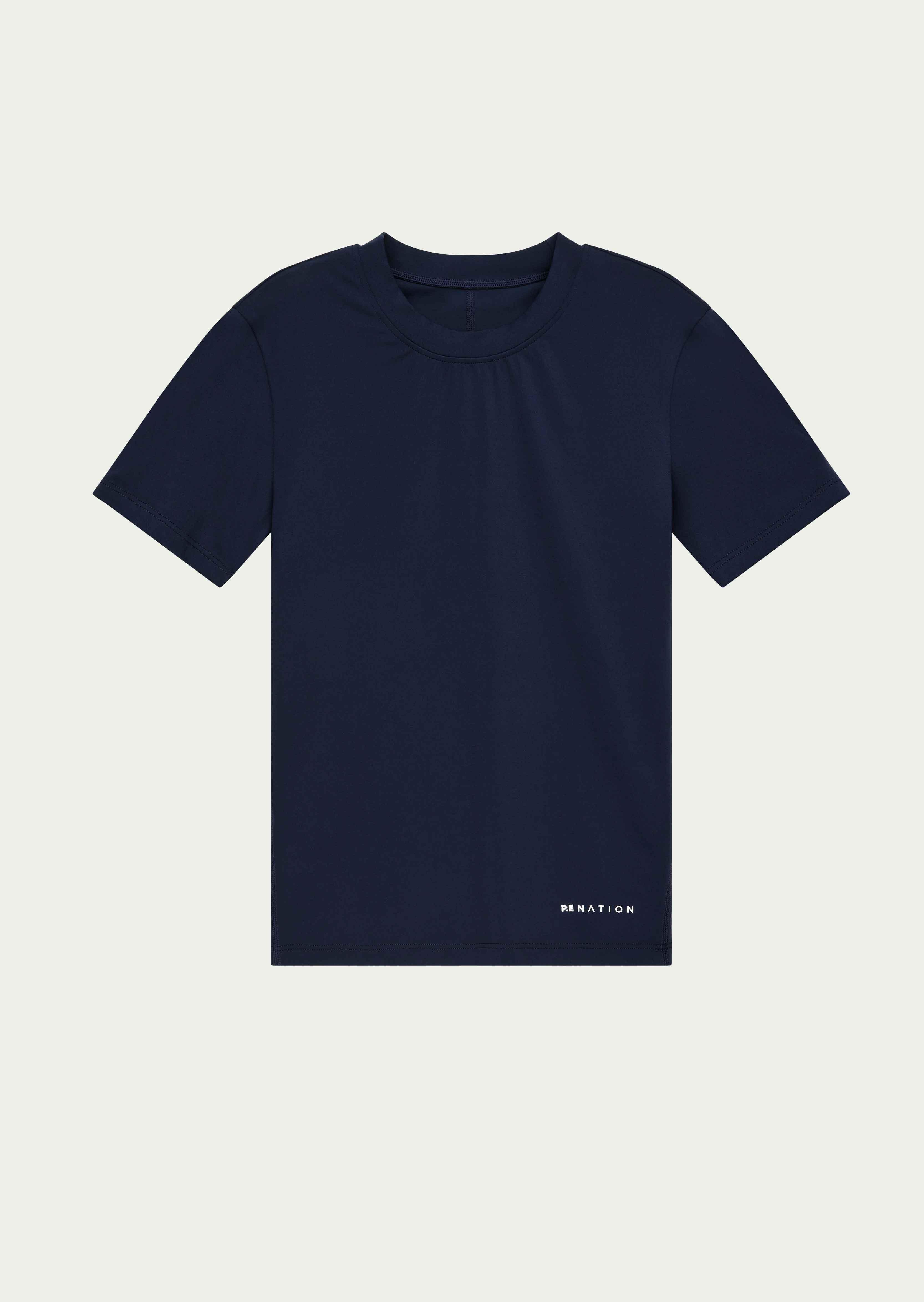 FOUNDATION SHORT SLEEVE TEE IN DARK NAVY by P.E NATION