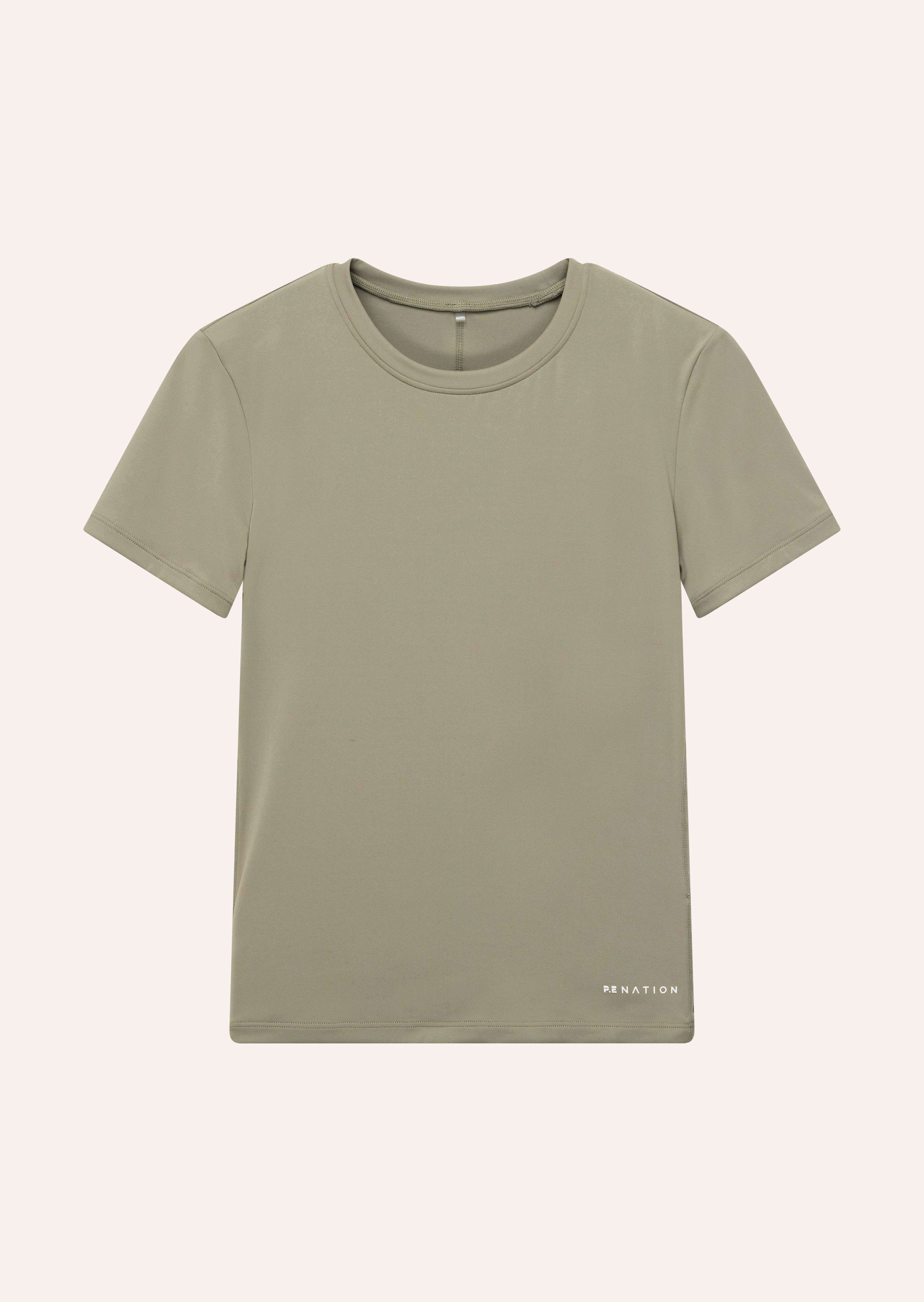 FOUNDATION SHORT SLEEVE TEE IN SILVER SAGE by P.E NATION