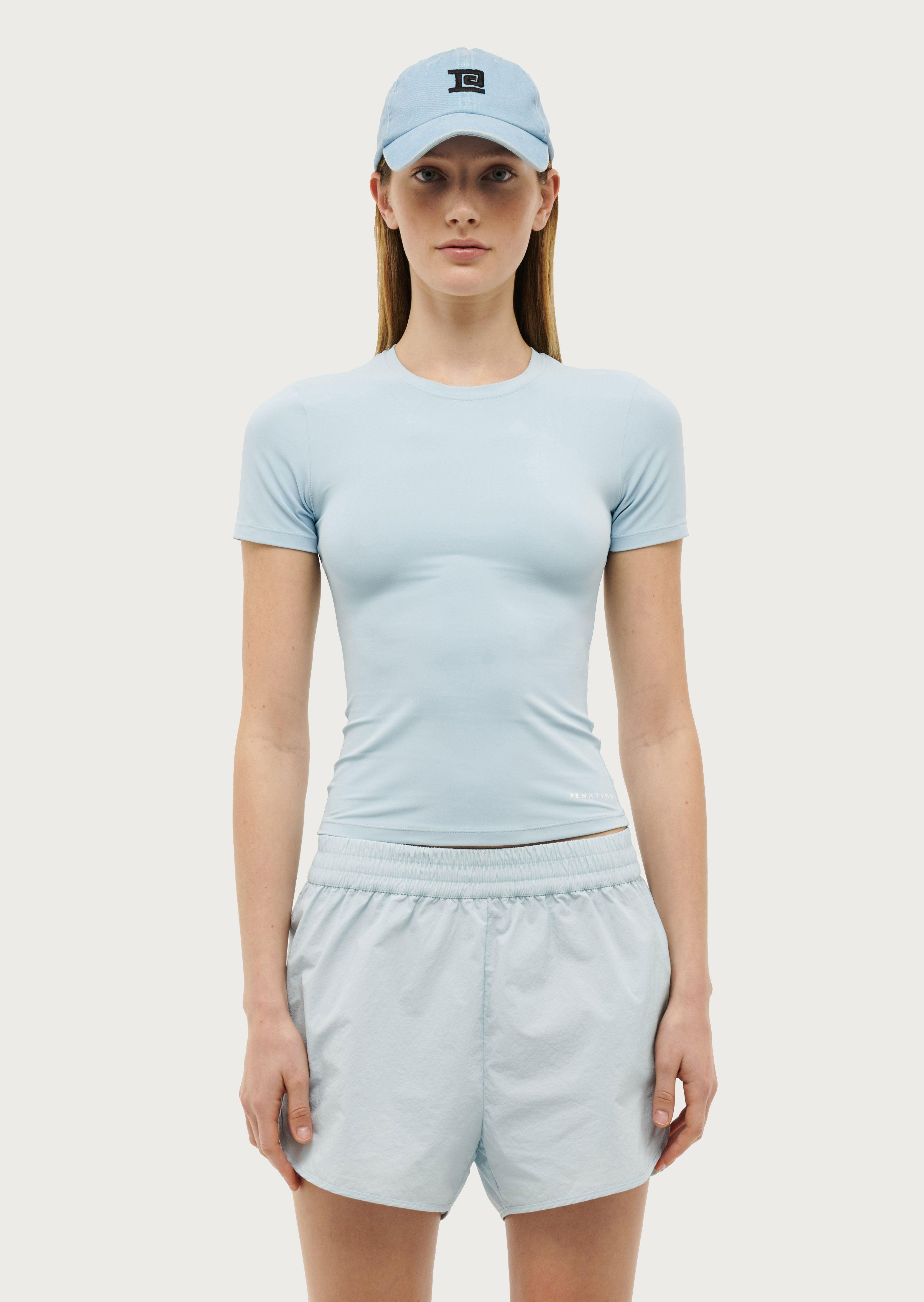 FOUNDATION SHORT SLEEVE TEE IN SKY BLUE by P.E NATION