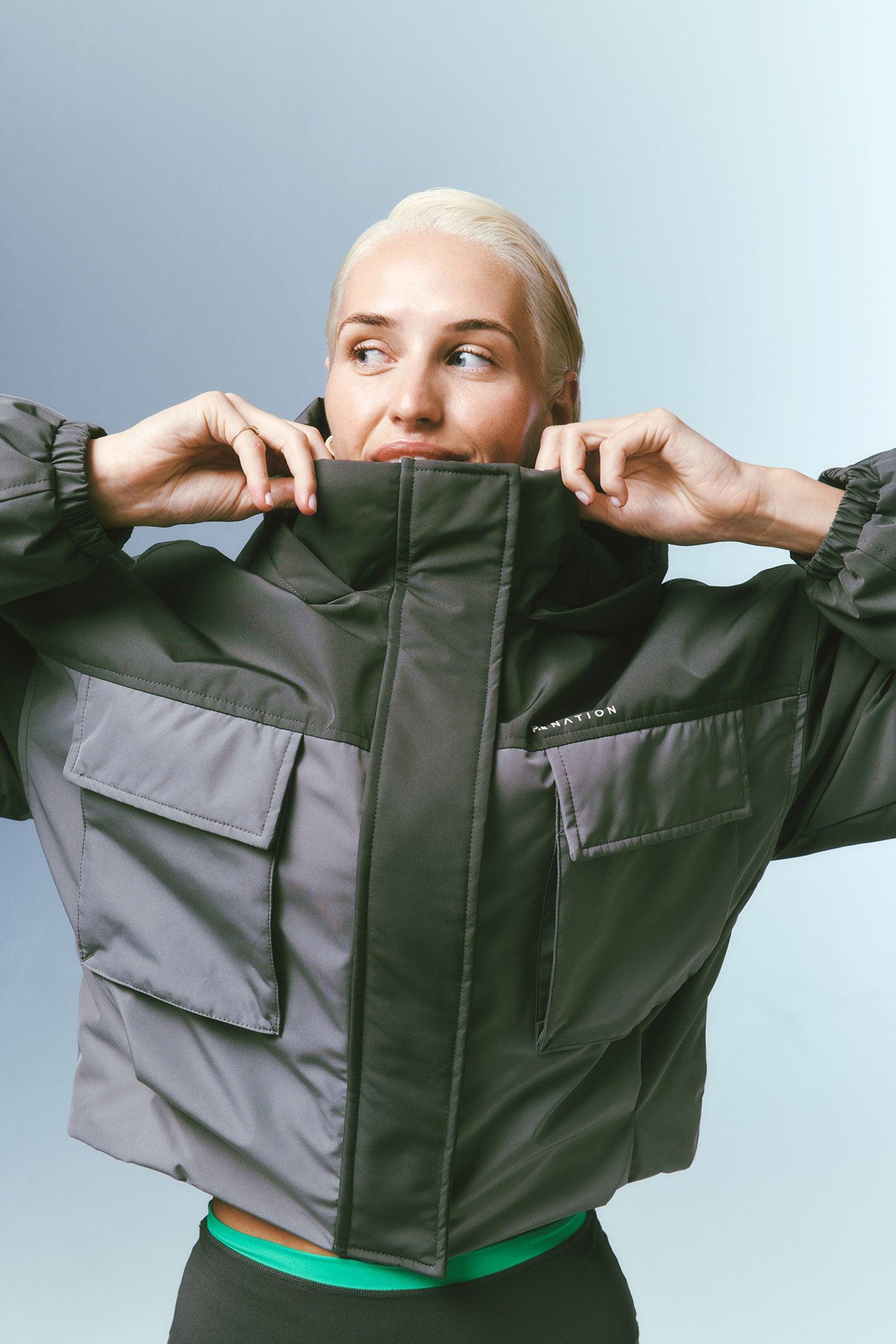GUILD CROP JACKET IN CAVIAR by P.E NATION