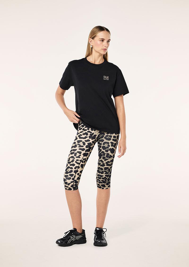 HEADS UP 2.0 TEE IN BLACK & LEOPARD by P.E NATION