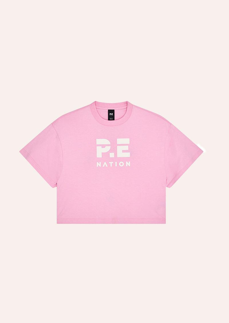 HEADS UP CROP TEE IN PRISM PINK by P.E NATION