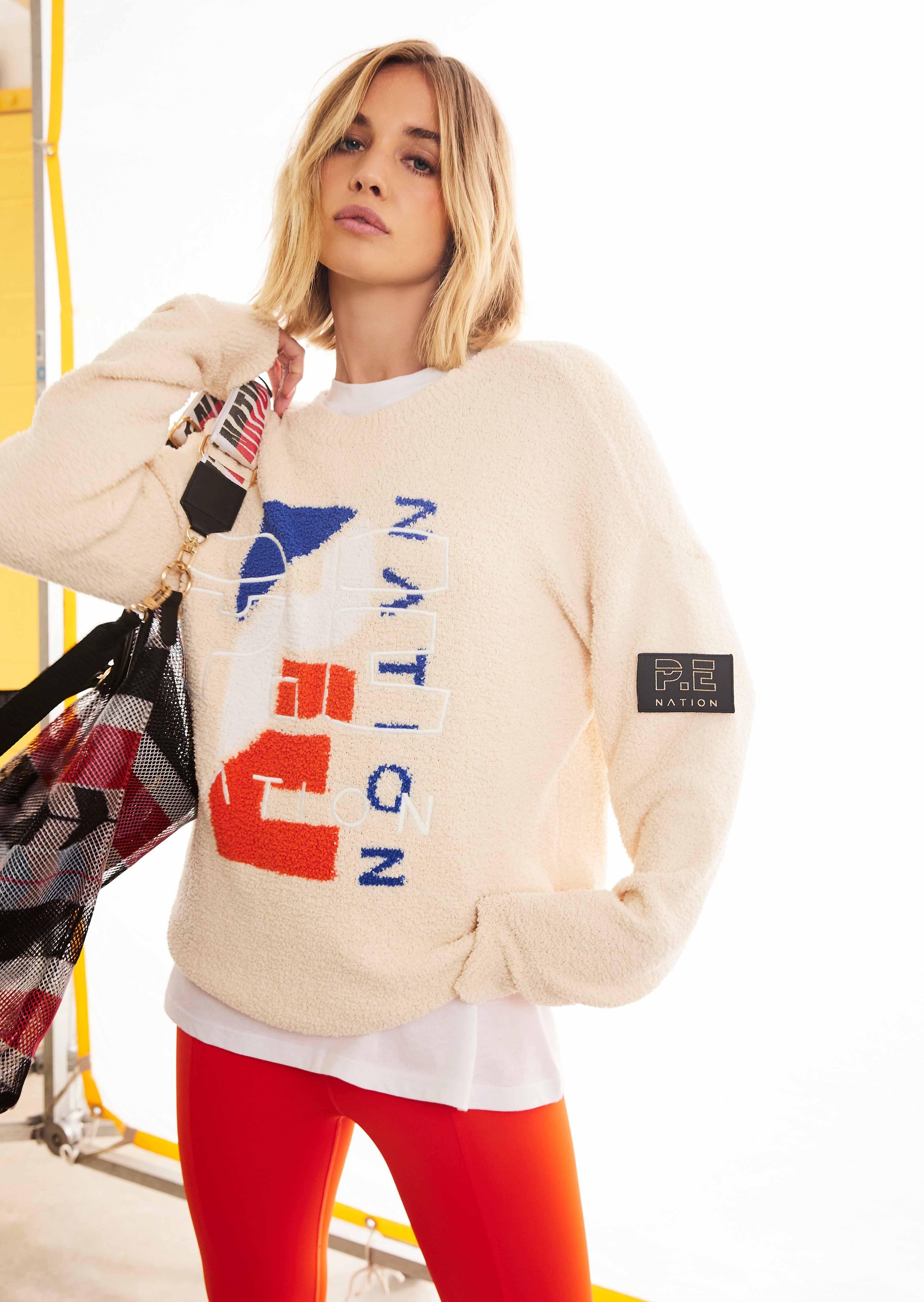 HERITAGE KNIT SWEAT IN PEARLED IVORY by P.E NATION