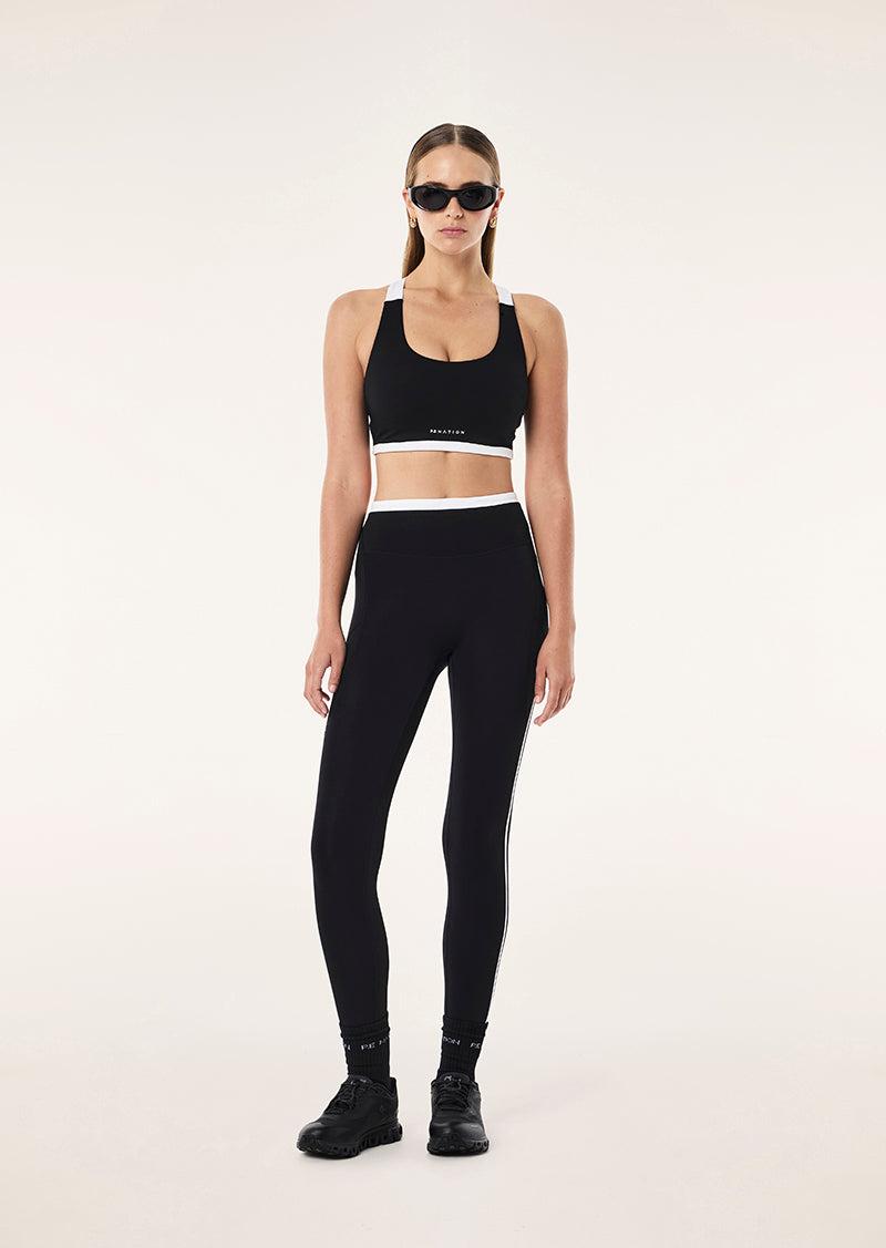 HIGHGATE SPORTS BRA IN BLACK & WHITE by P.E NATION