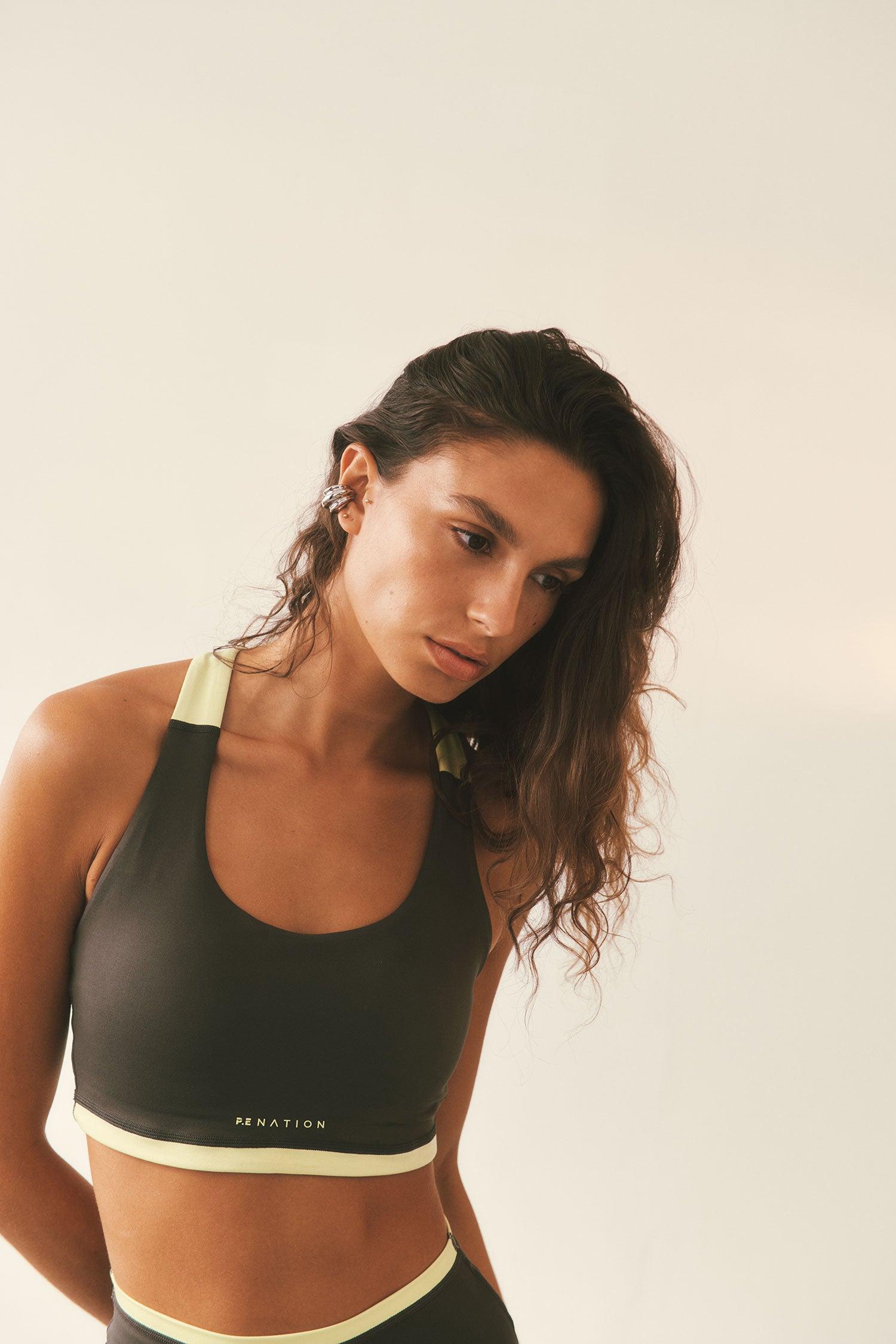HIGHGATE SPORTS BRA IN SMOKESTONE by P.E NATION