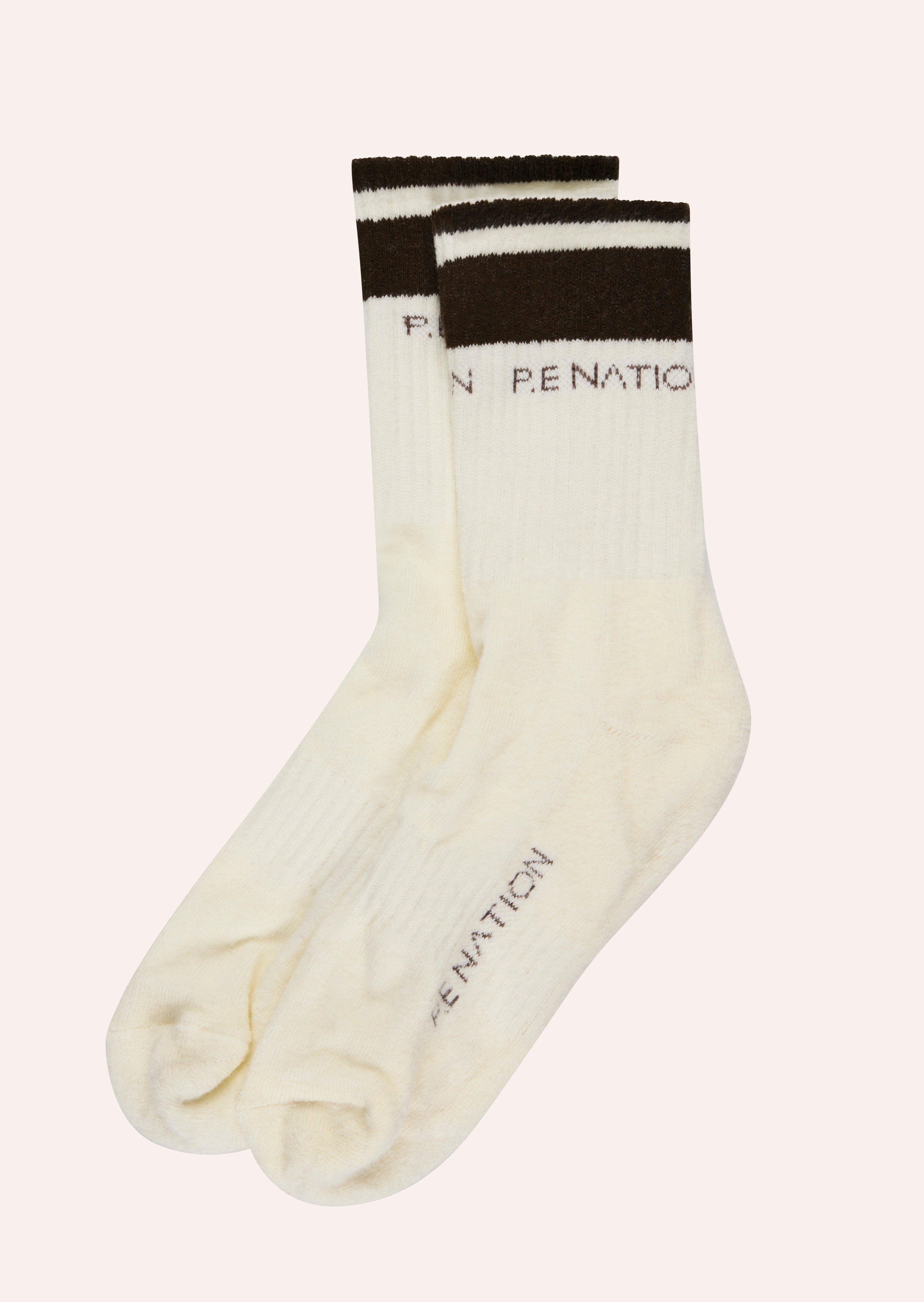 HOMAGE SOCK IN WHISPER WHITE & TARMRAC by P.E NATION