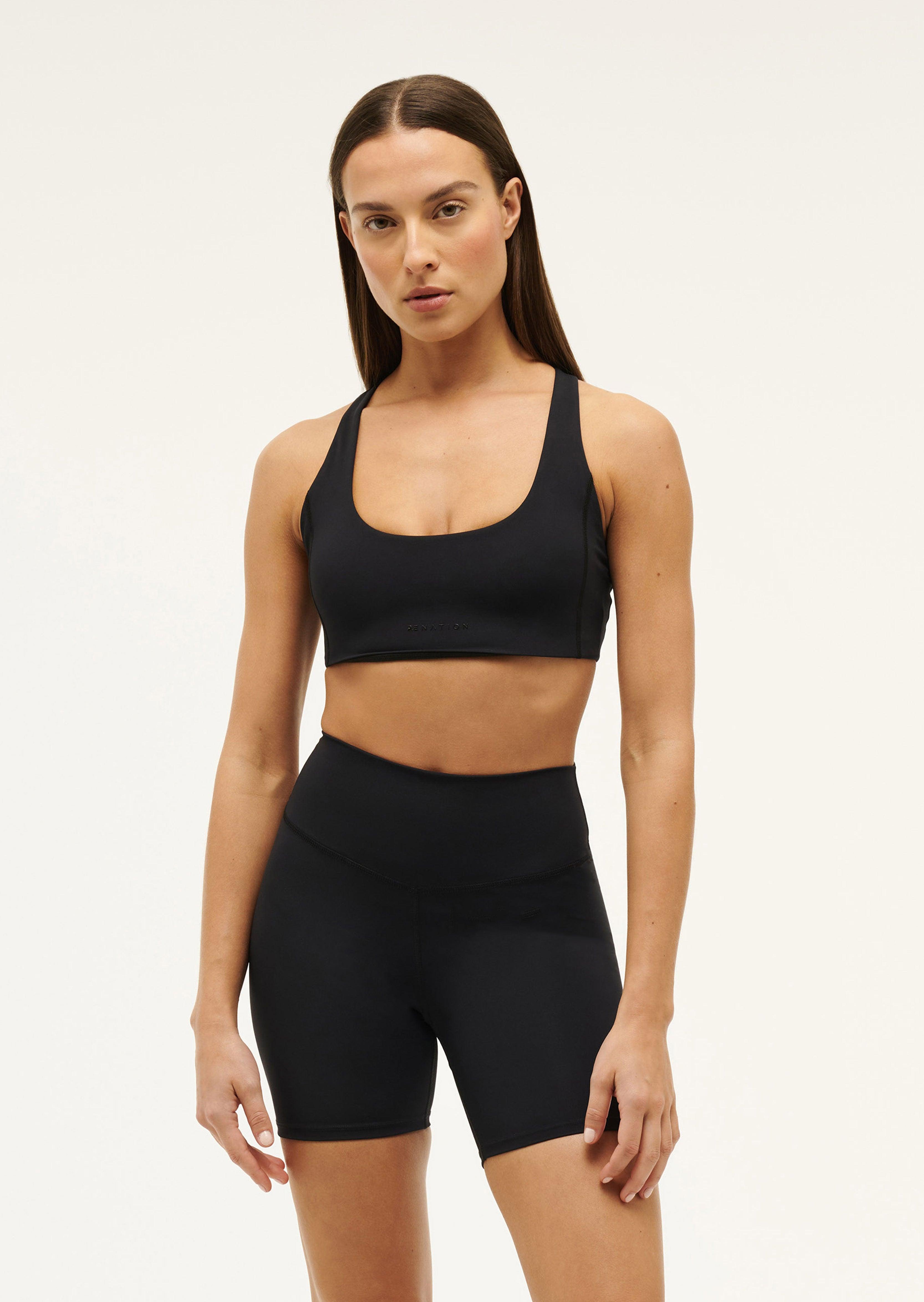 HYPERLUXE SPORTS BRA IN BLACK by P.E NATION