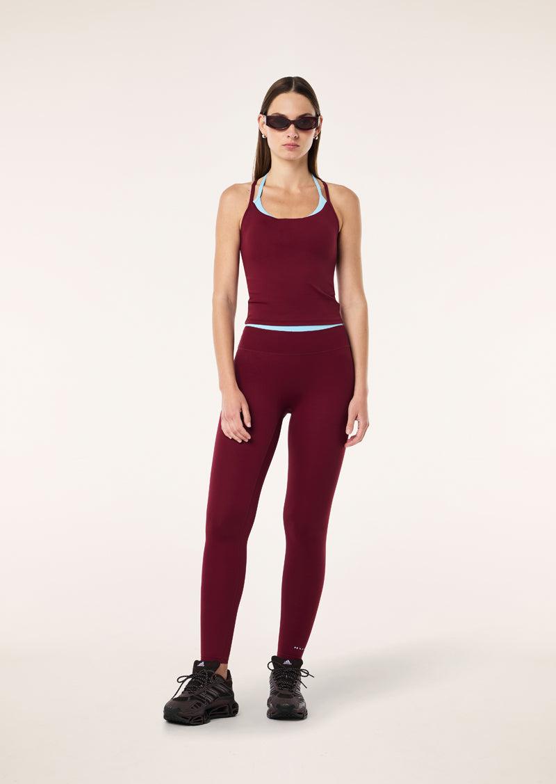 LUMINA TANK IN BURGUNDY & SKY BLUE by P.E NATION