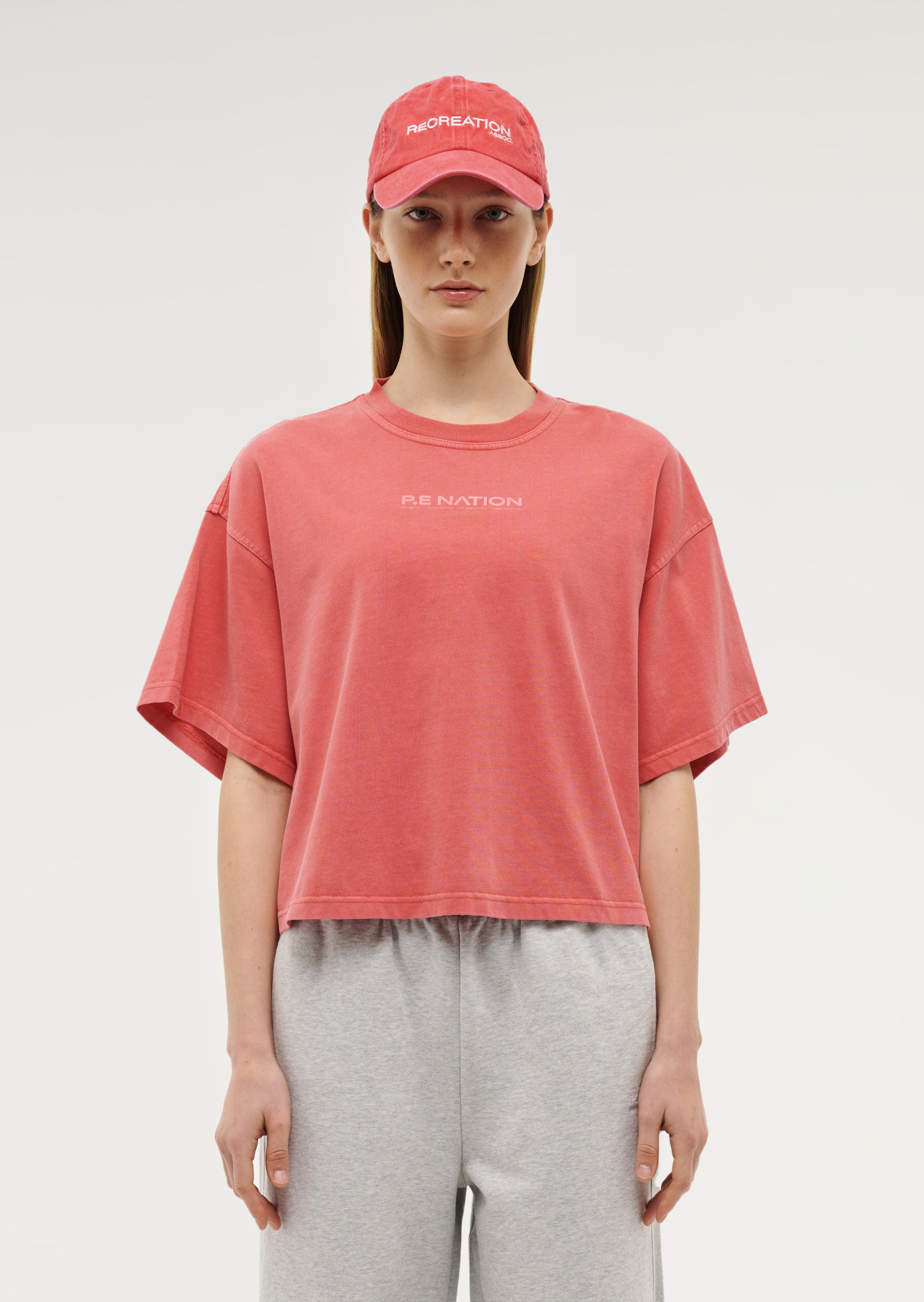 NOMAD BOXY TEE IN WASHED POPPY RED by P.E NATION