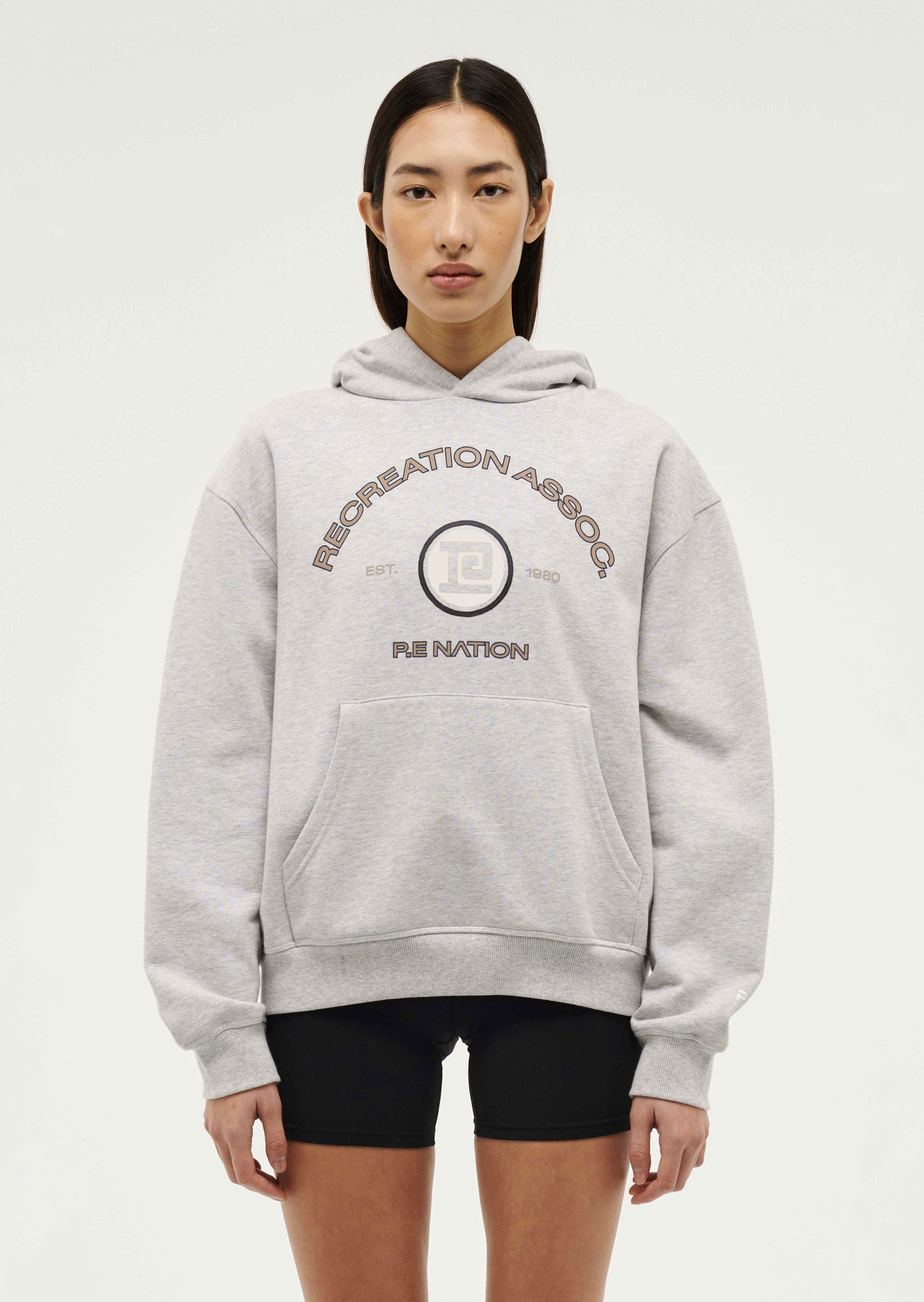 OUTFIELD HOODIE IN GREY MARLE by P.E NATION