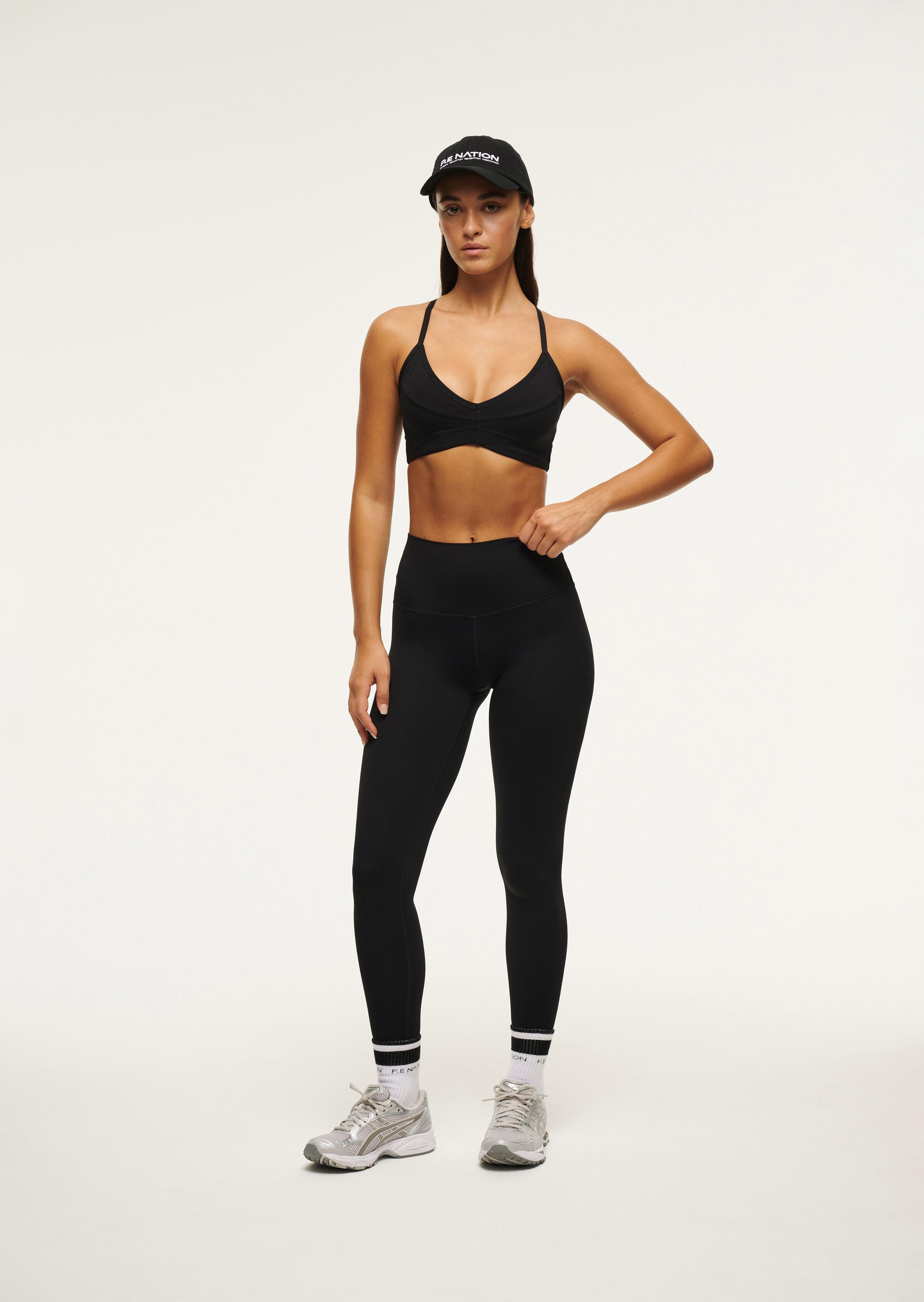 OVERLAND 2 SPORTS BRA IN BLACK by P.E NATION