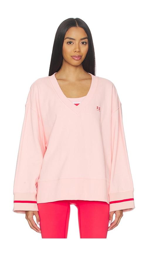P.E Nation Courtside V Neck Sweater in Pink by P.E NATION