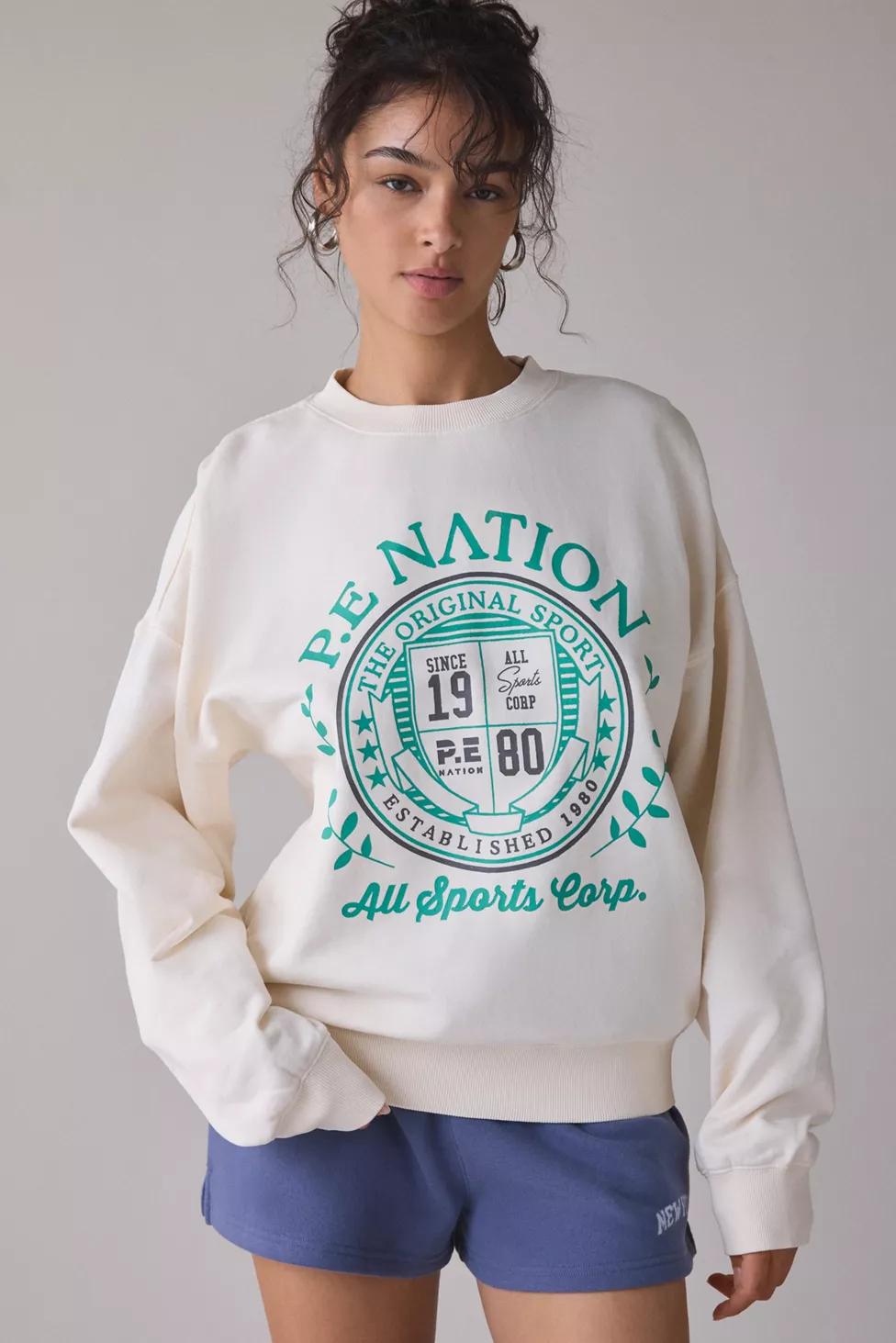 P.E Nation Crest Graphic Crew Neck Sweatshirt by P.E NATION