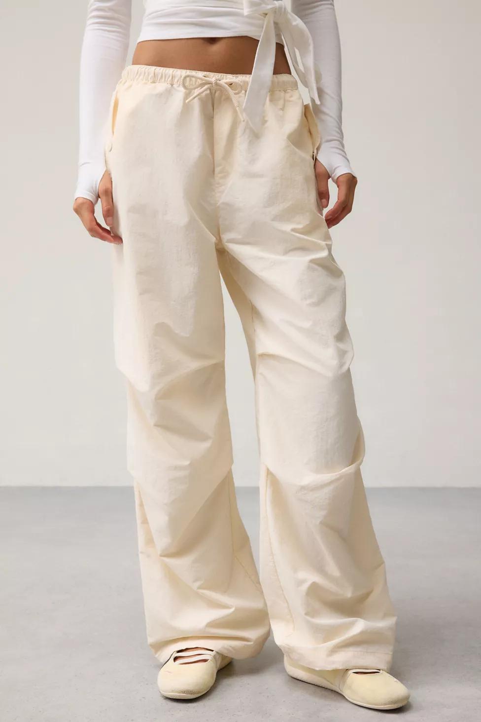 P.E Nation Discovery Whisper White Wide Leg Cinched Cargo Pant by P.E NATION