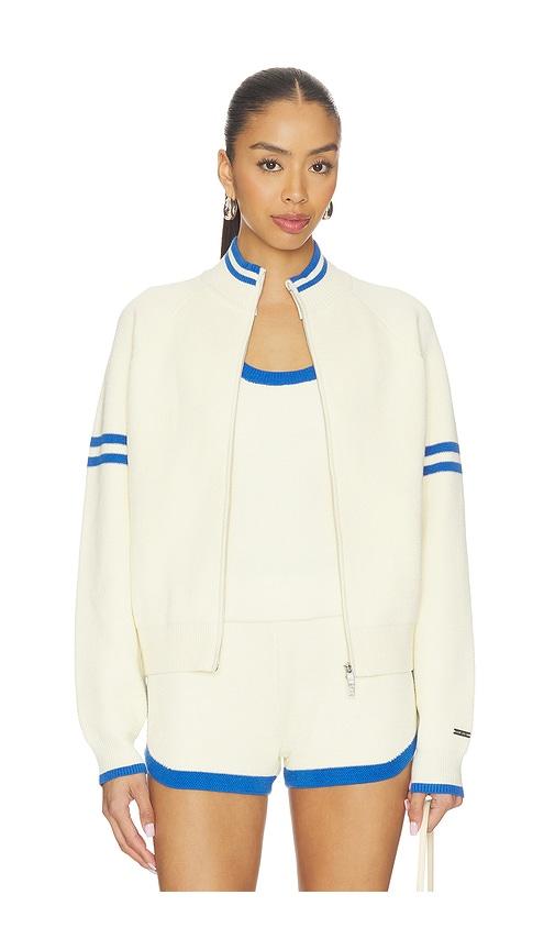 P.E Nation Odyssey Knit Cardigan in White,Blue by P.E NATION