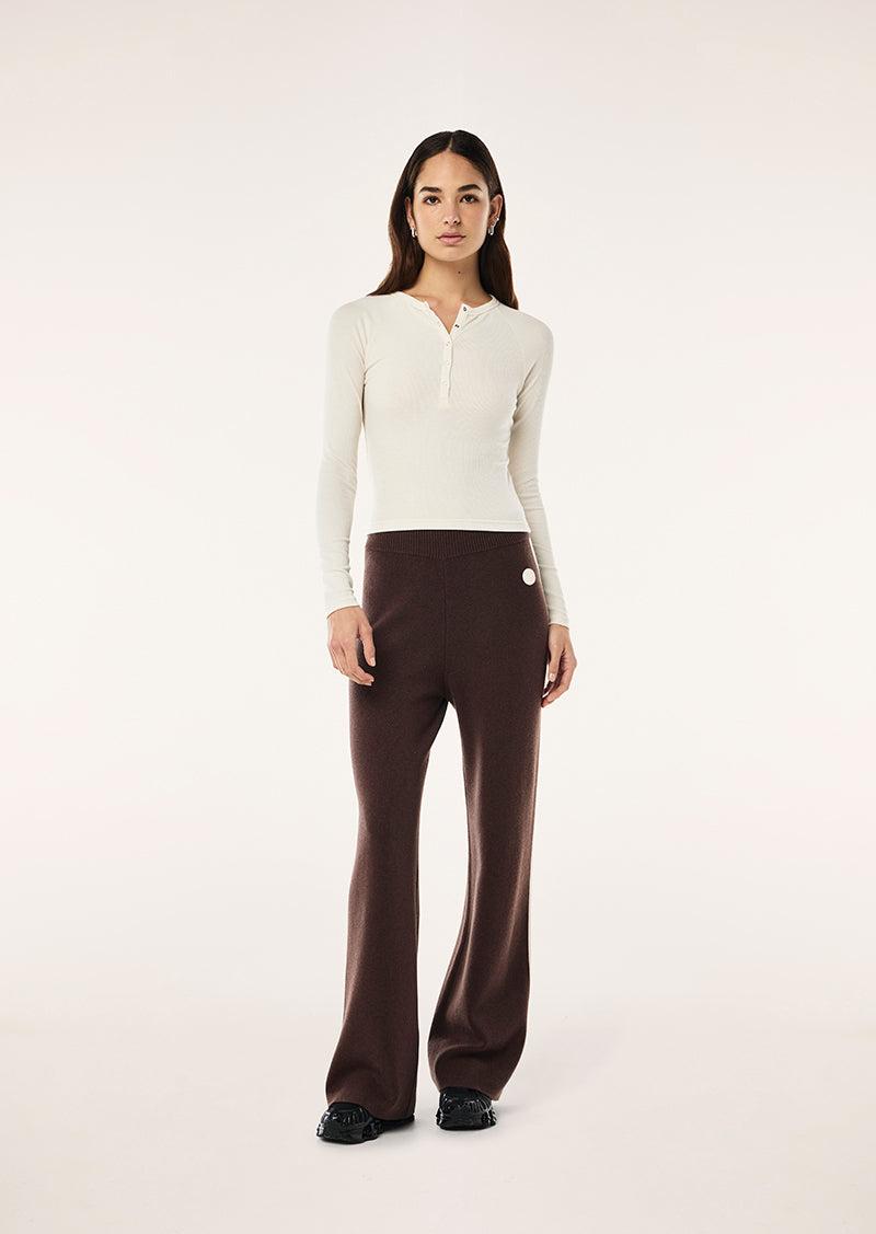 PRIVE RIB LONG SLEEVE TEE IN WHISPER WHITE by P.E NATION