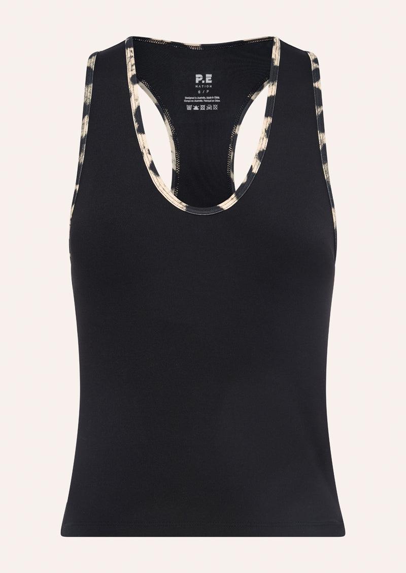 RENEWAL TANK IN BLACK & LEOPARD by P.E NATION