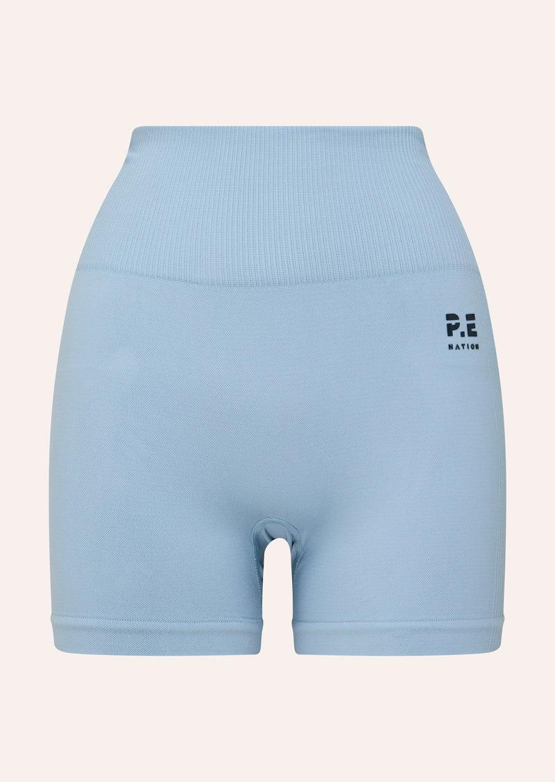 RESTORE SEAMLESS 2.5" BIKE SHORT IN ICE BLUE by P.E NATION