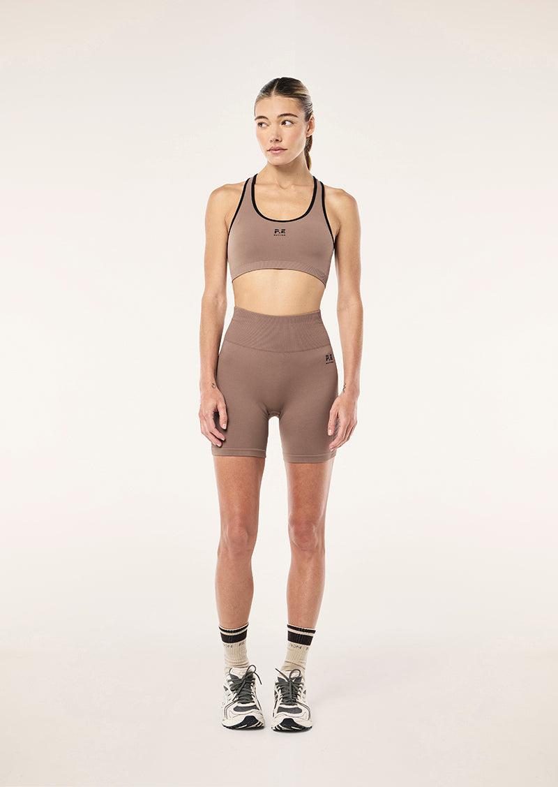 RESTORE SEAMLESS 5" BIKE SHORT IN FOSSIL by P.E NATION