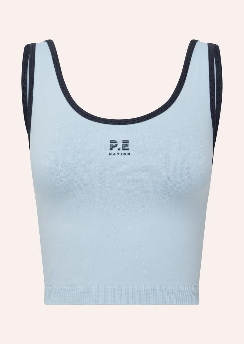 RESTORE SEAMLESS SCOOP TANK IN ICE BLUE by P.E NATION