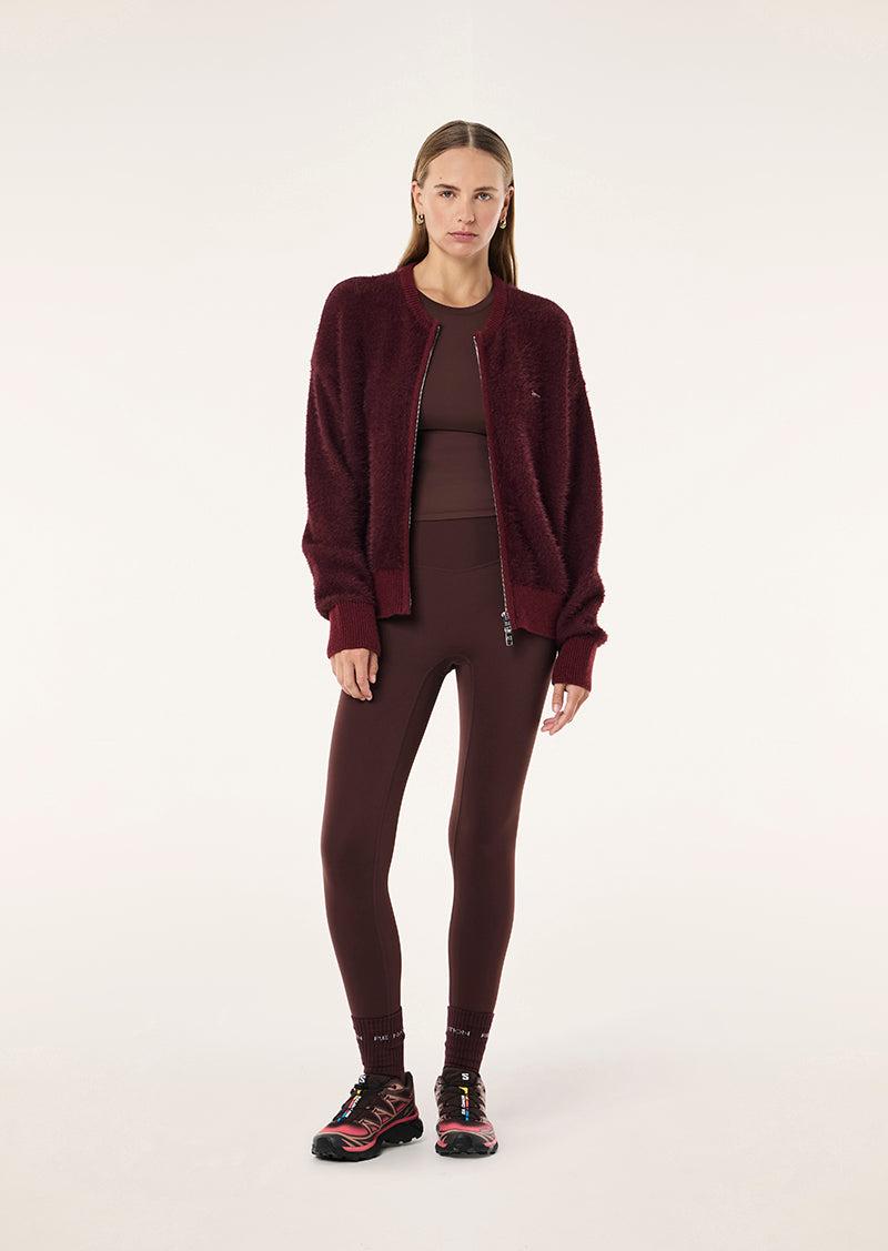 SABLE KNIT BOMBER IN MAHOGANY by P.E NATION