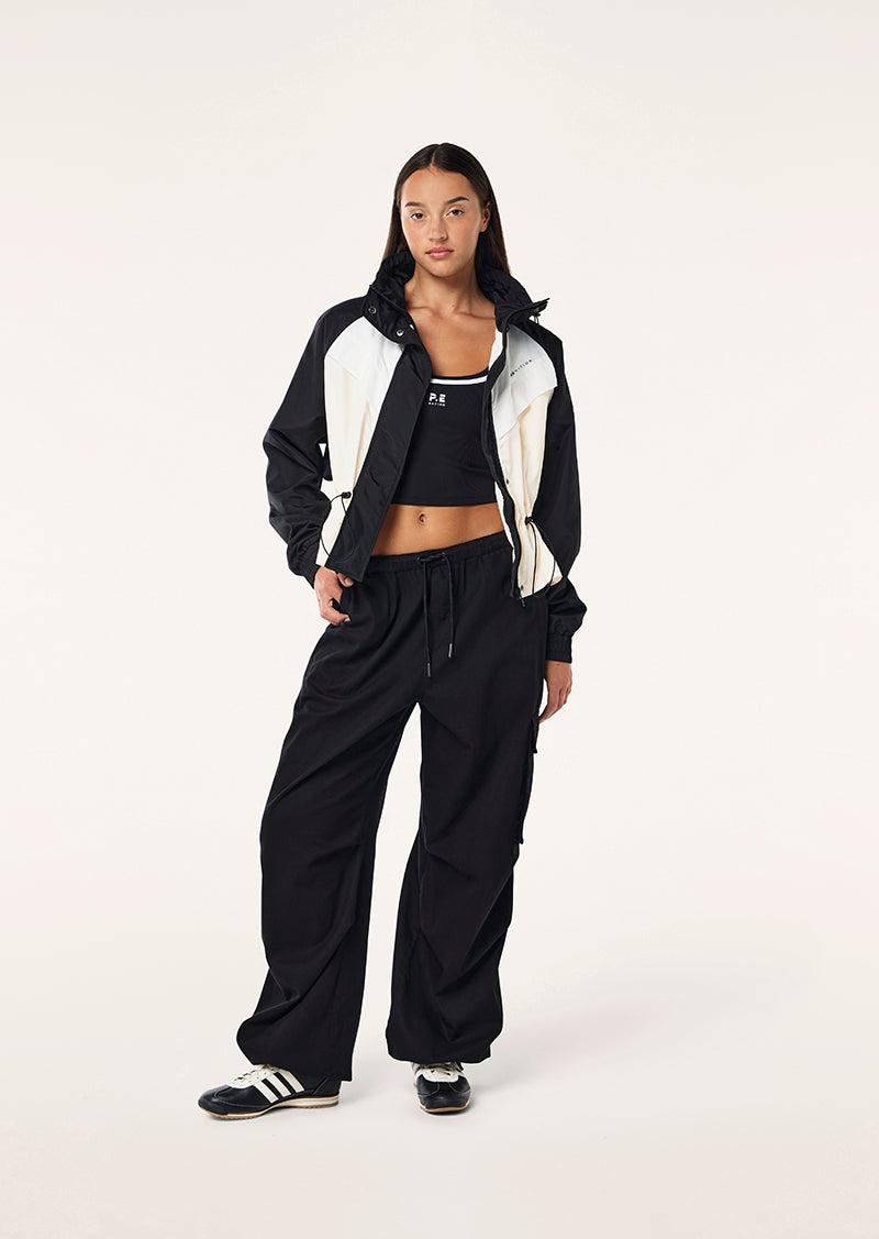 SHELTER JACKET IN BLACK & WHISPER WHITE by P.E NATION