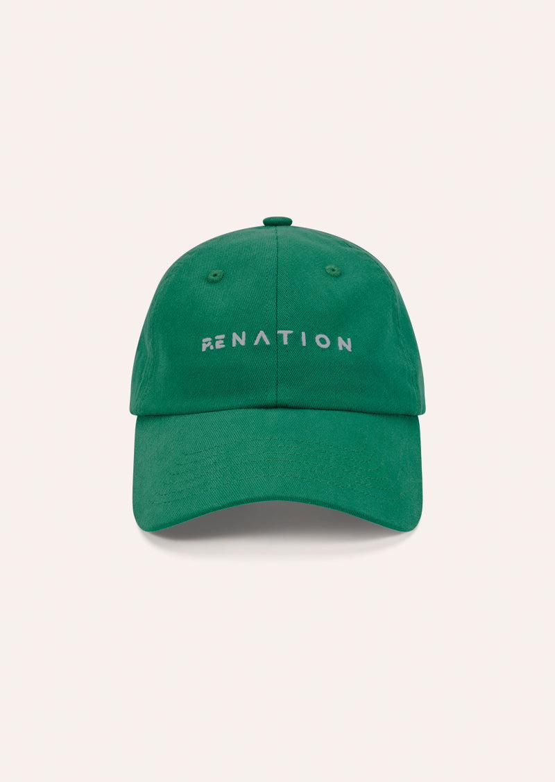 SHIFT CAP IN COLLEGE GREEN & OPTIC WHITE by P.E NATION