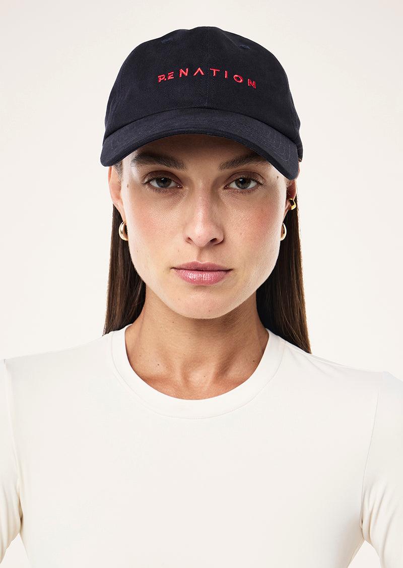 SHIFT CAP IN DARK NAVY & STRAWBERRY by P.E NATION
