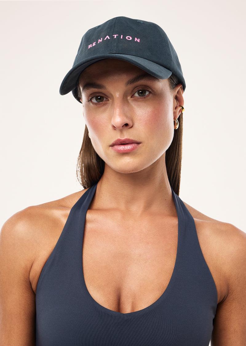 SHIFT CAP IN MARINE BLUE & PRISM PINK by P.E NATION