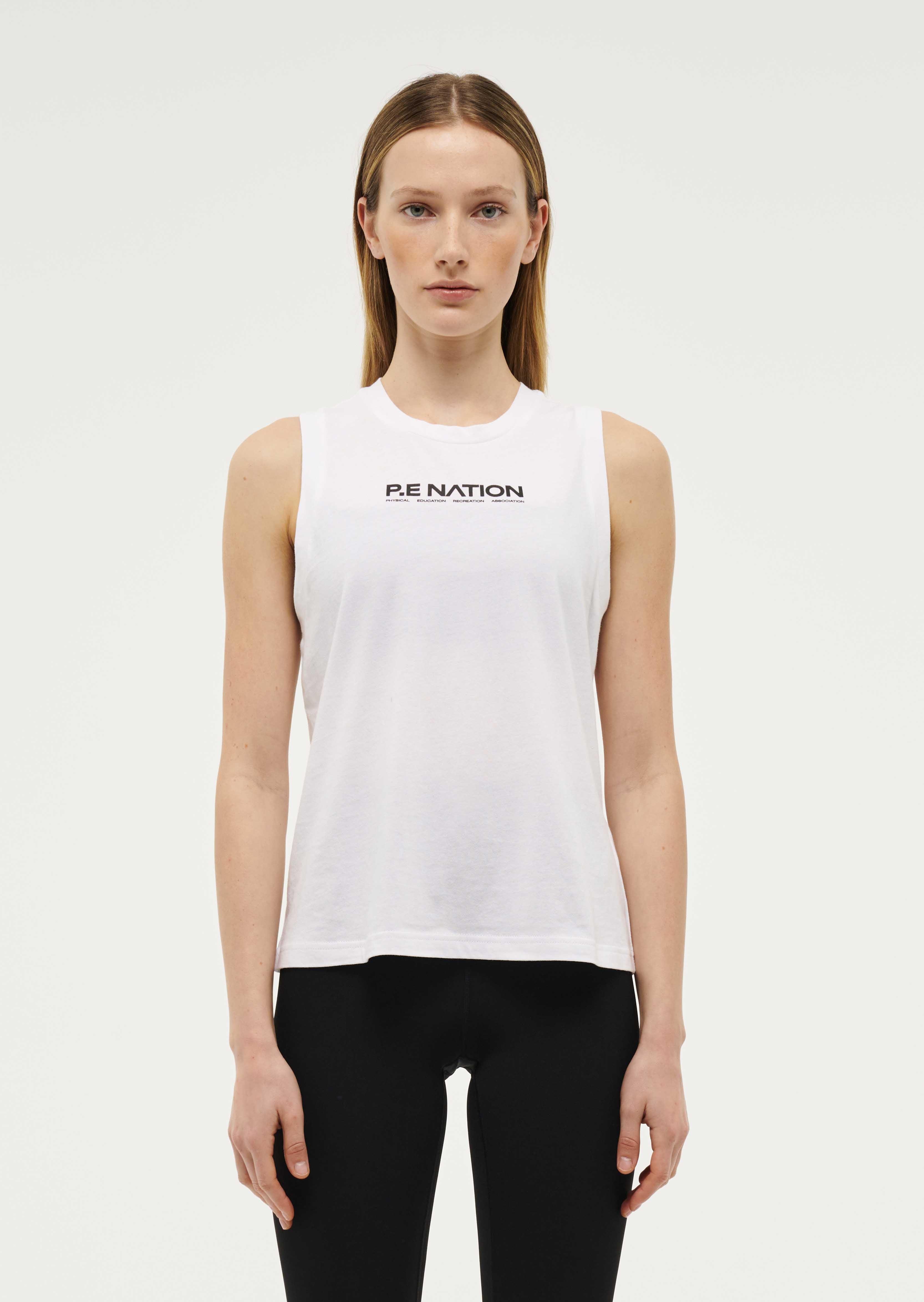 SHUFFLE TANK IN OPTIC WHITE by P.E NATION