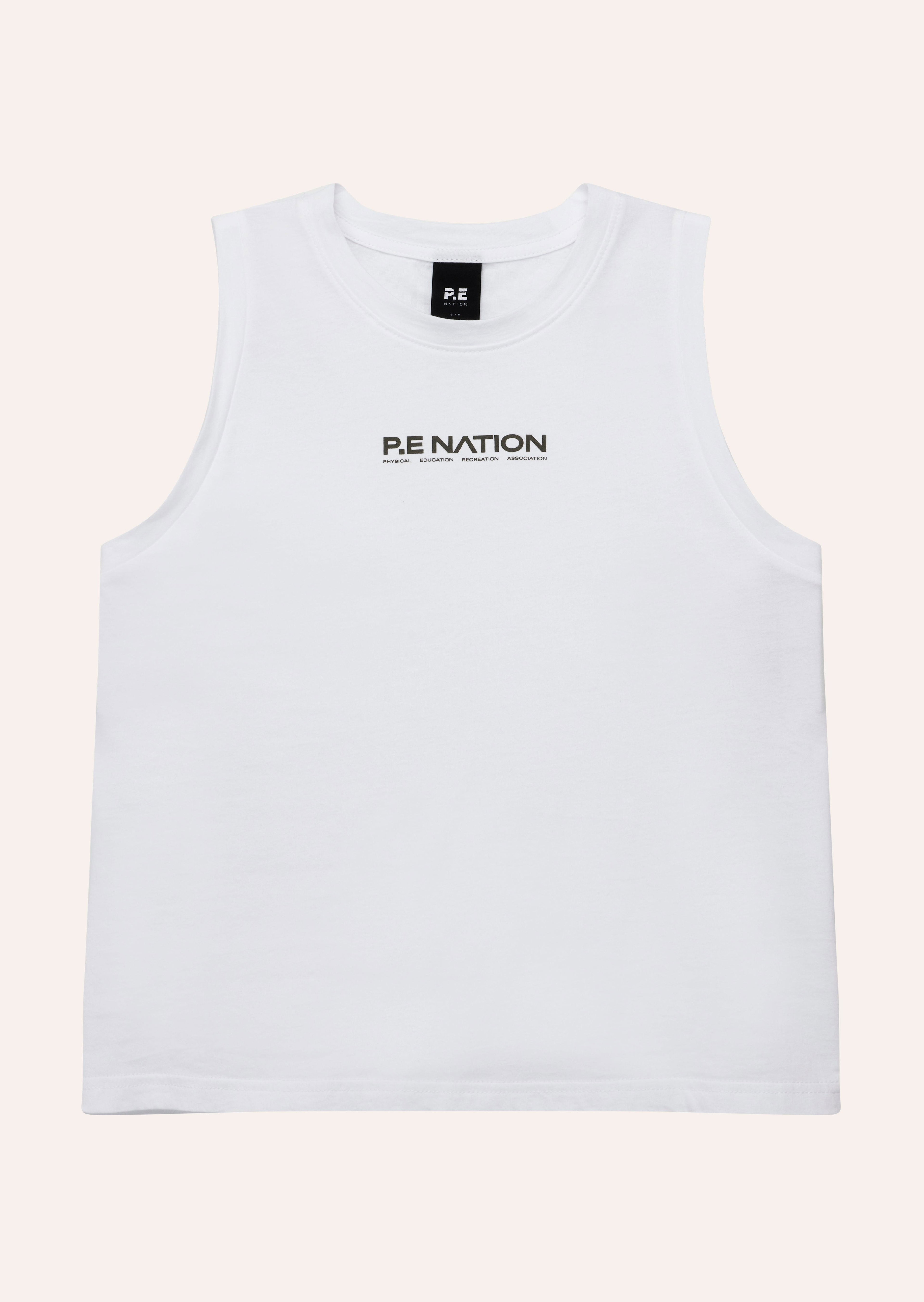 SHUFFLE TANK IN OPTIC WHITE & KHAKI by P.E NATION