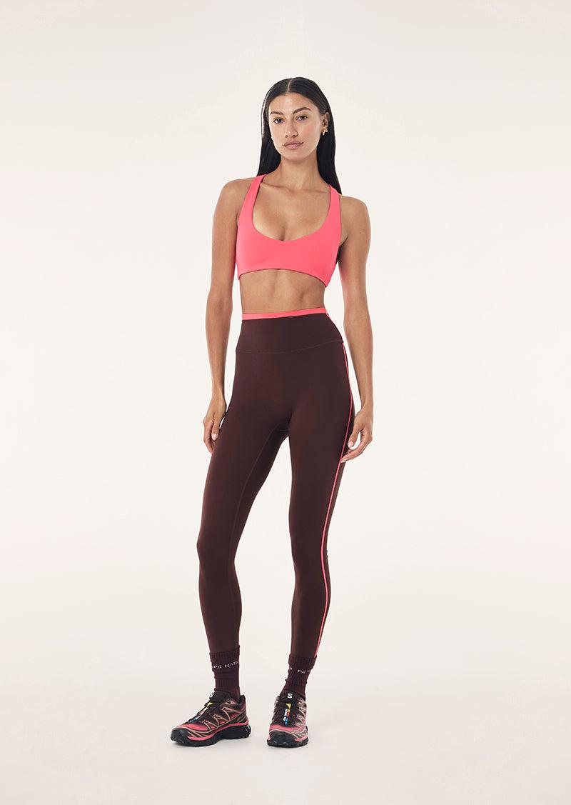 SIGNATURE KEYHOLE SPORTS BRA IN DIVA PINK by P.E NATION