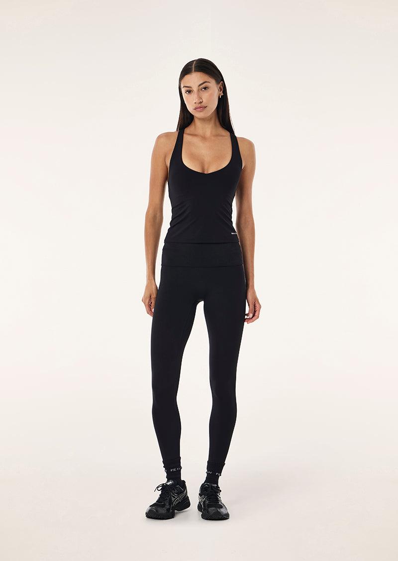 SIGNATURE KEYHOLE TANK IN BLACK by P.E NATION