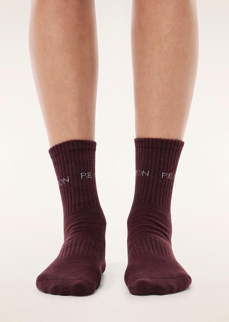 SIGNATURE SOCK IN CABERNET by P.E NATION