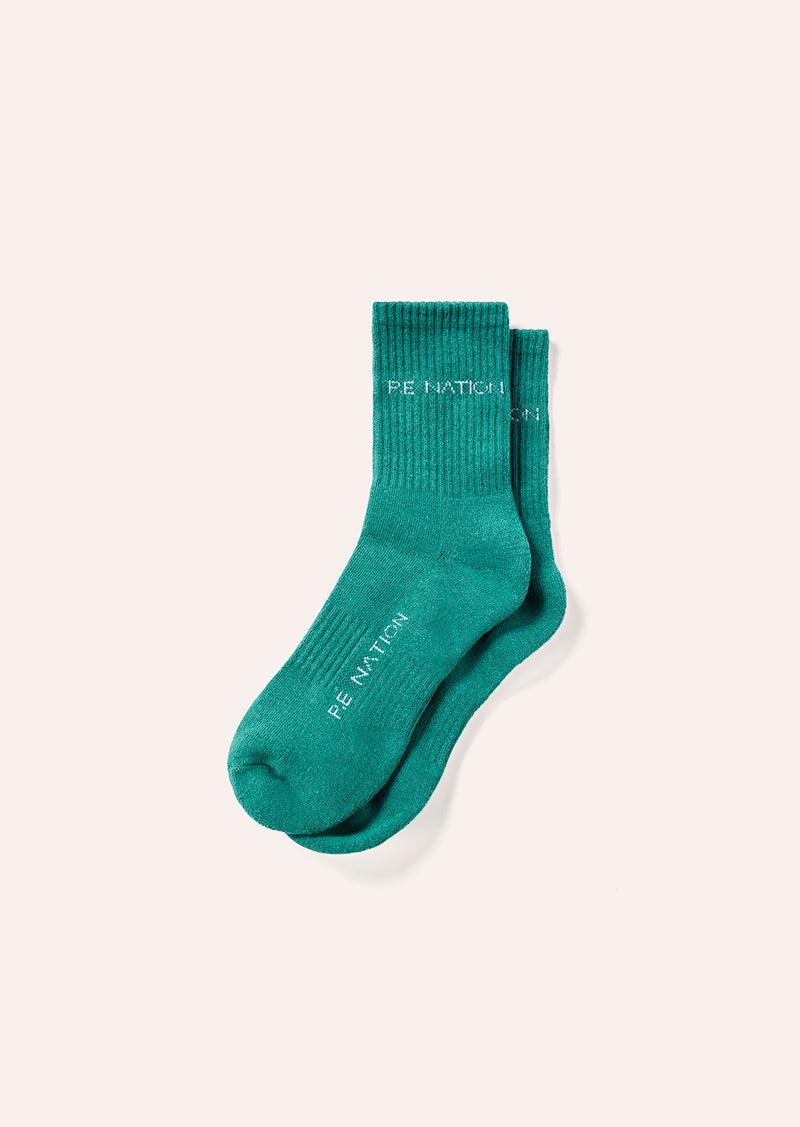 SIGNATURE SOCK IN COLLEGE GREEN by P.E NATION