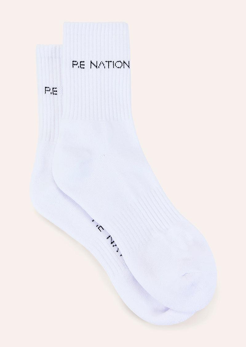 SIGNATURE SOCK IN OPTIC WHITE & BLACK by P.E NATION
