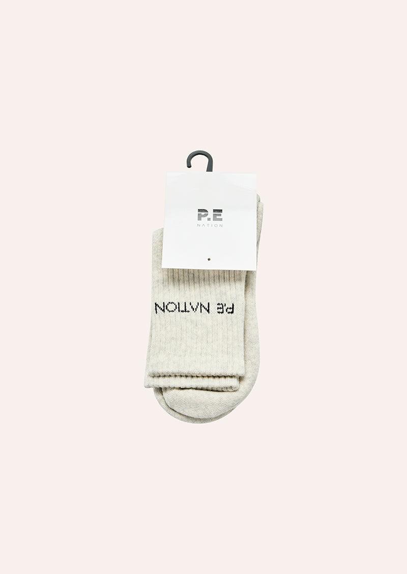SIGNATURE SOCK IN SNOW MARLE by P.E NATION