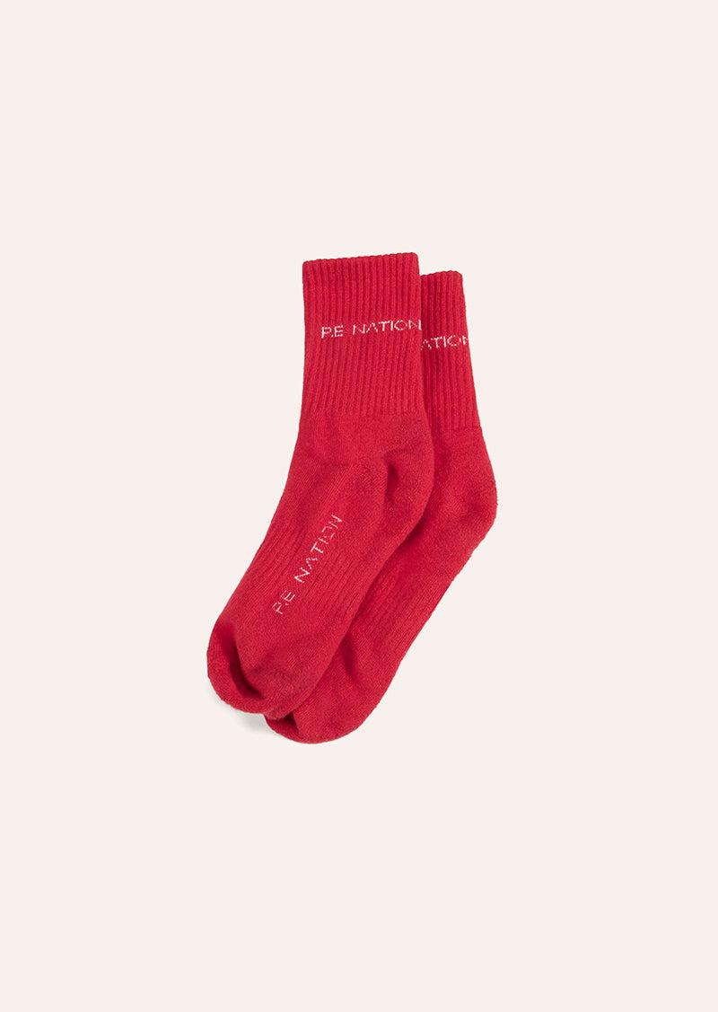 SIGNATURE SOCK IN STRAWBERRY by P.E NATION