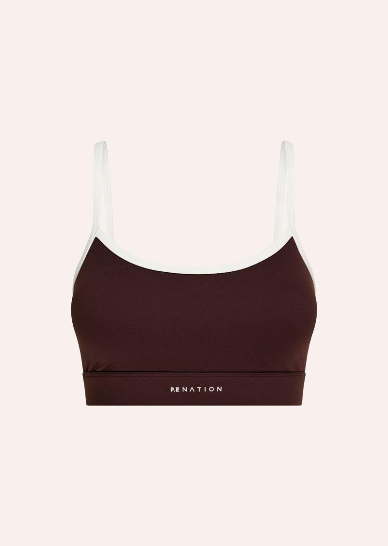 SIGNATURE SPORTS BRA IN MAHOGANY by P.E NATION