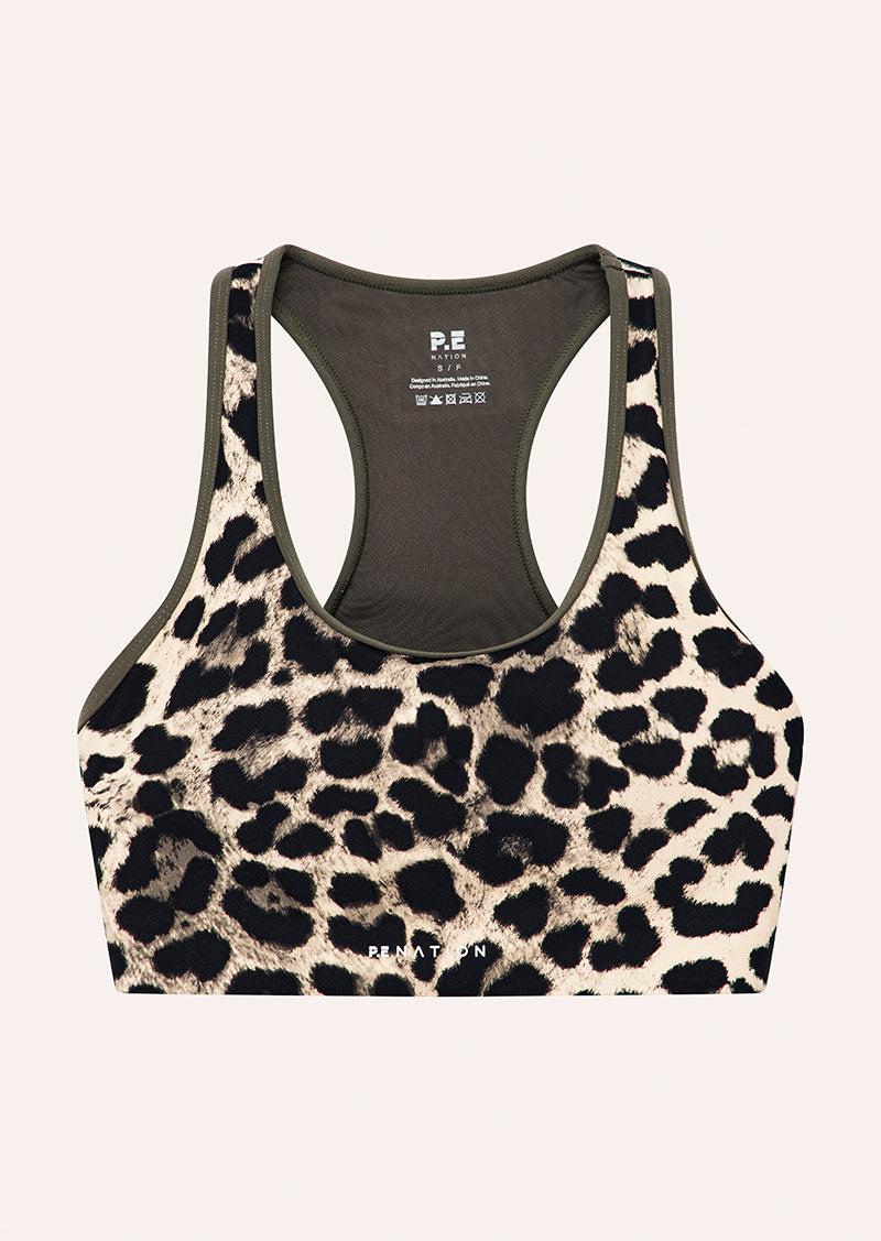 STELLAR SPORTS BRA IN LEOPARD by P.E NATION