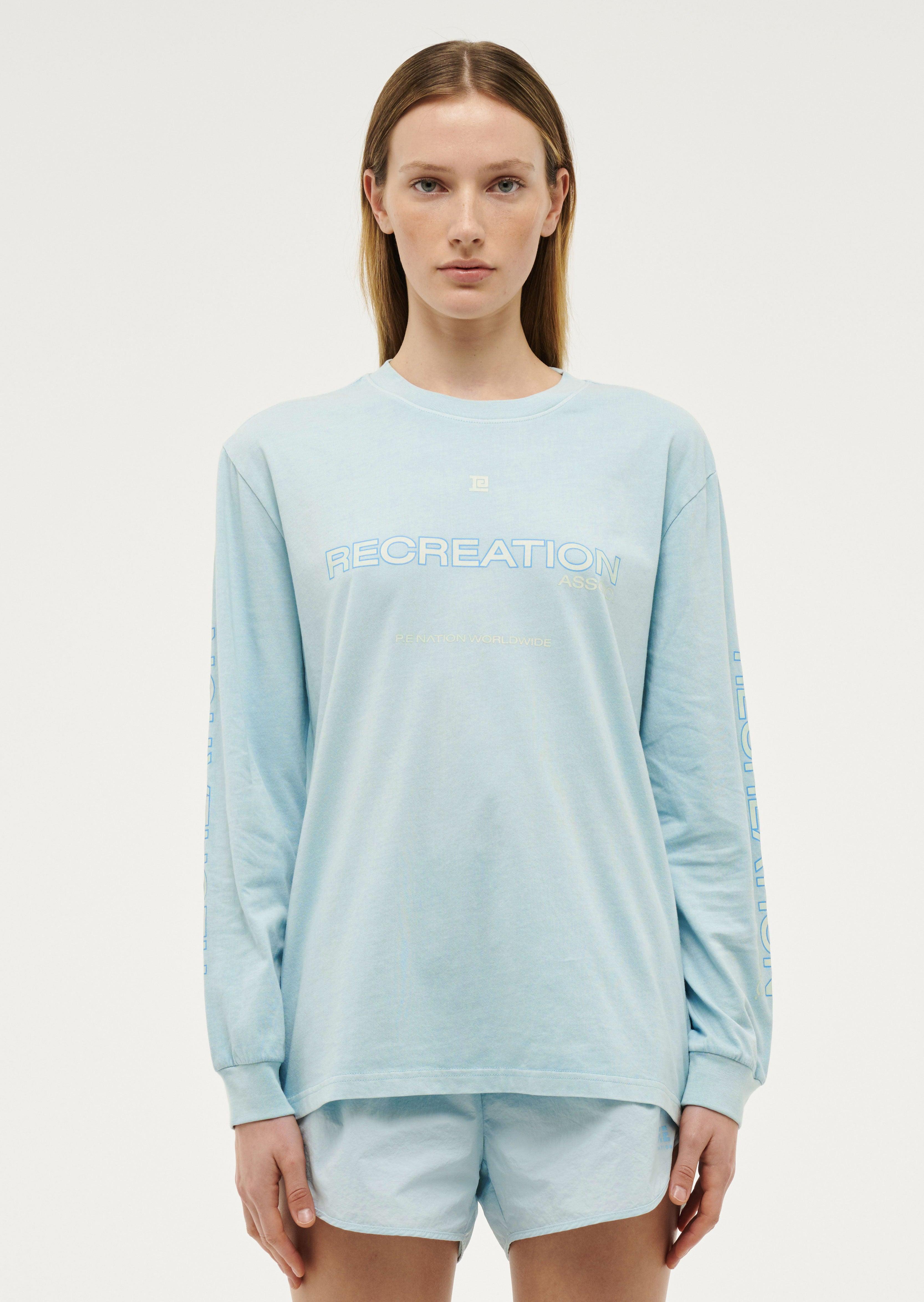STREAMLINE LONG SLEEVE TOP IN WASHED SKY BLUE by P.E NATION