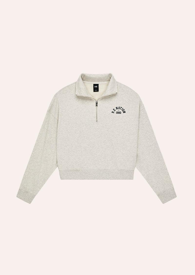 SWERVE ZIP NECK IN GREY MARLE by P.E NATION